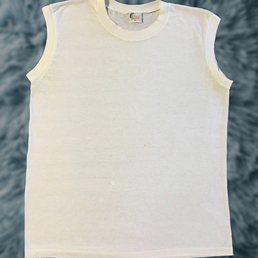 Vintage VINTAGE 80s Faded Distress Sleeveless Shirt S USA White Single Stitch Men Small Distressed Trucker Grunge Punk Skate Surf Rock BBQ Size US S / EU 44-46 / 1 - 1 Thumbnail