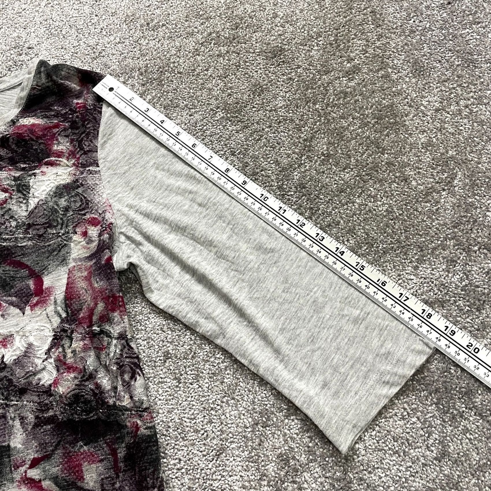 Vintage Chico's Blouse Shirt Womens XL Gray Floral Lace Round Neck Pullover Crochet Casual Business Party/Cocktail Travel All Seasons Size XL / US 12-14 / IT 48-50 - 4 Thumbnail