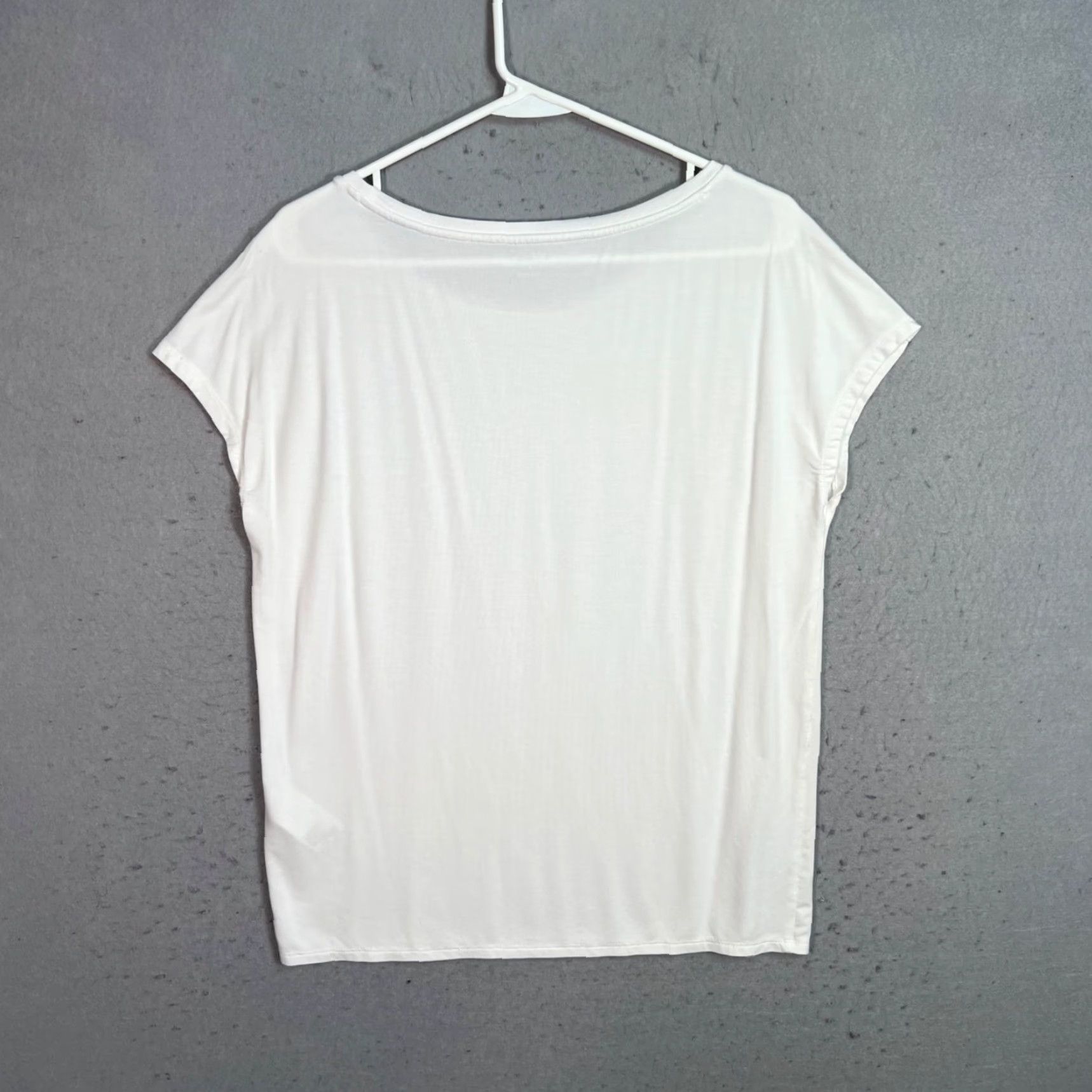 Vintage Daily Ritual White Womens T-Shirt Size Medium Viscose Elastane Blend Shirt Adult Womens Medium White T-Shirt 90s? Size M / US 6-8 / IT 42-44 - 2 Thumbnail