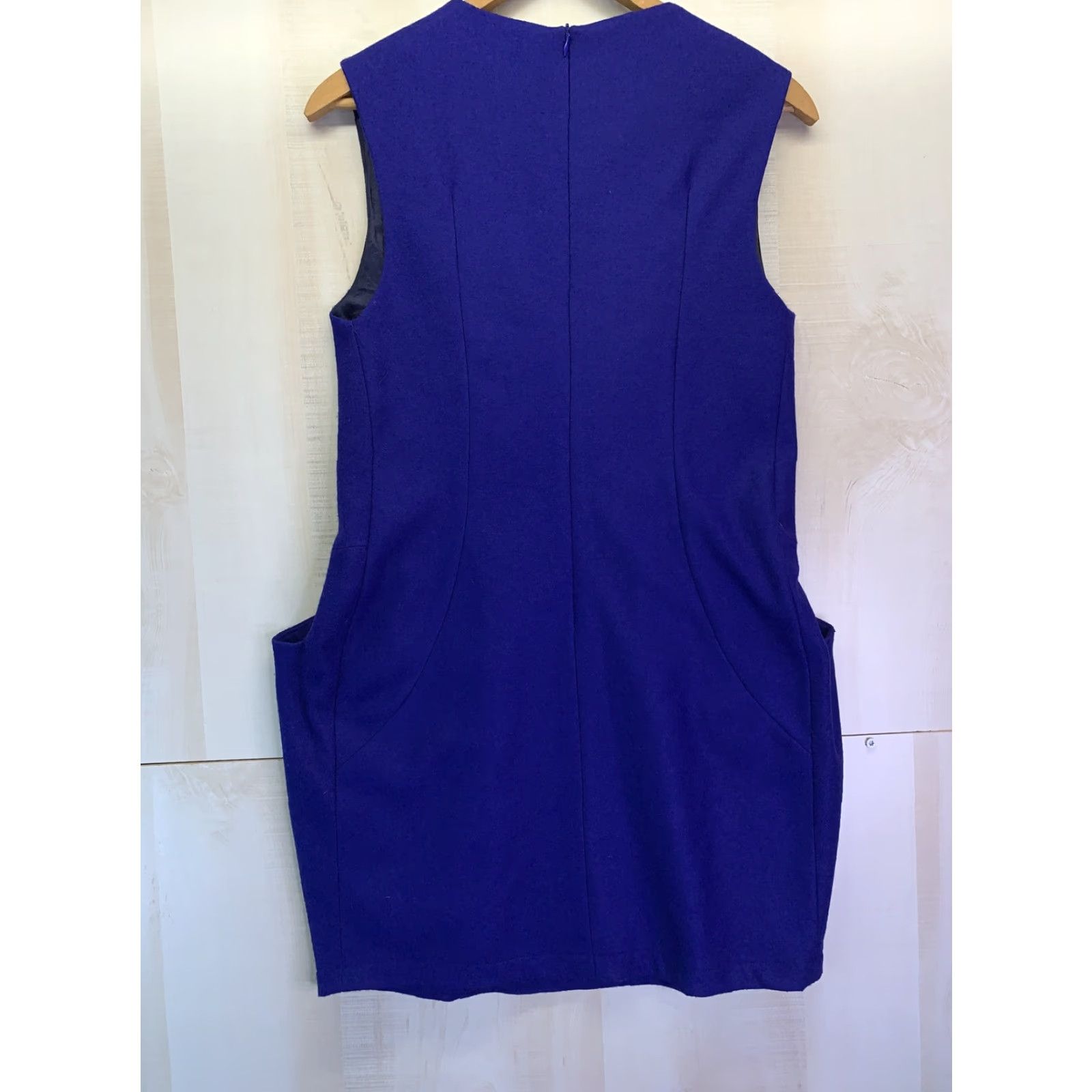 Vintage PIKO 1988 Wool Royal Blue Pocket Dress Womens SZ S NWT-3967 Size S / US 4 / IT 40 - 7 Thumbnail