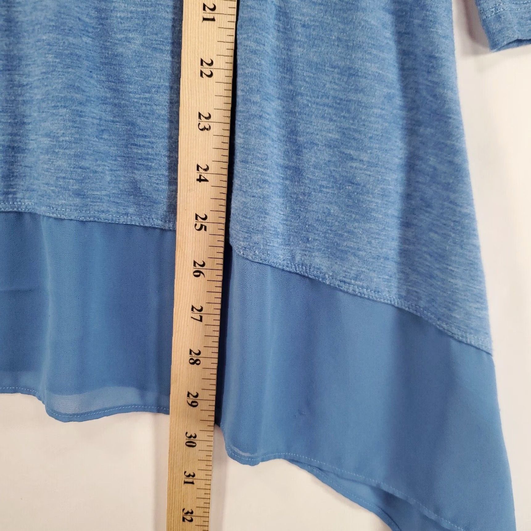 Vintage Ali Miles Tunic Womens Small Blue Lace Accent Neck Chiffon Hem Blouse Top Size S / US 4 / IT 40 - 5 Thumbnail