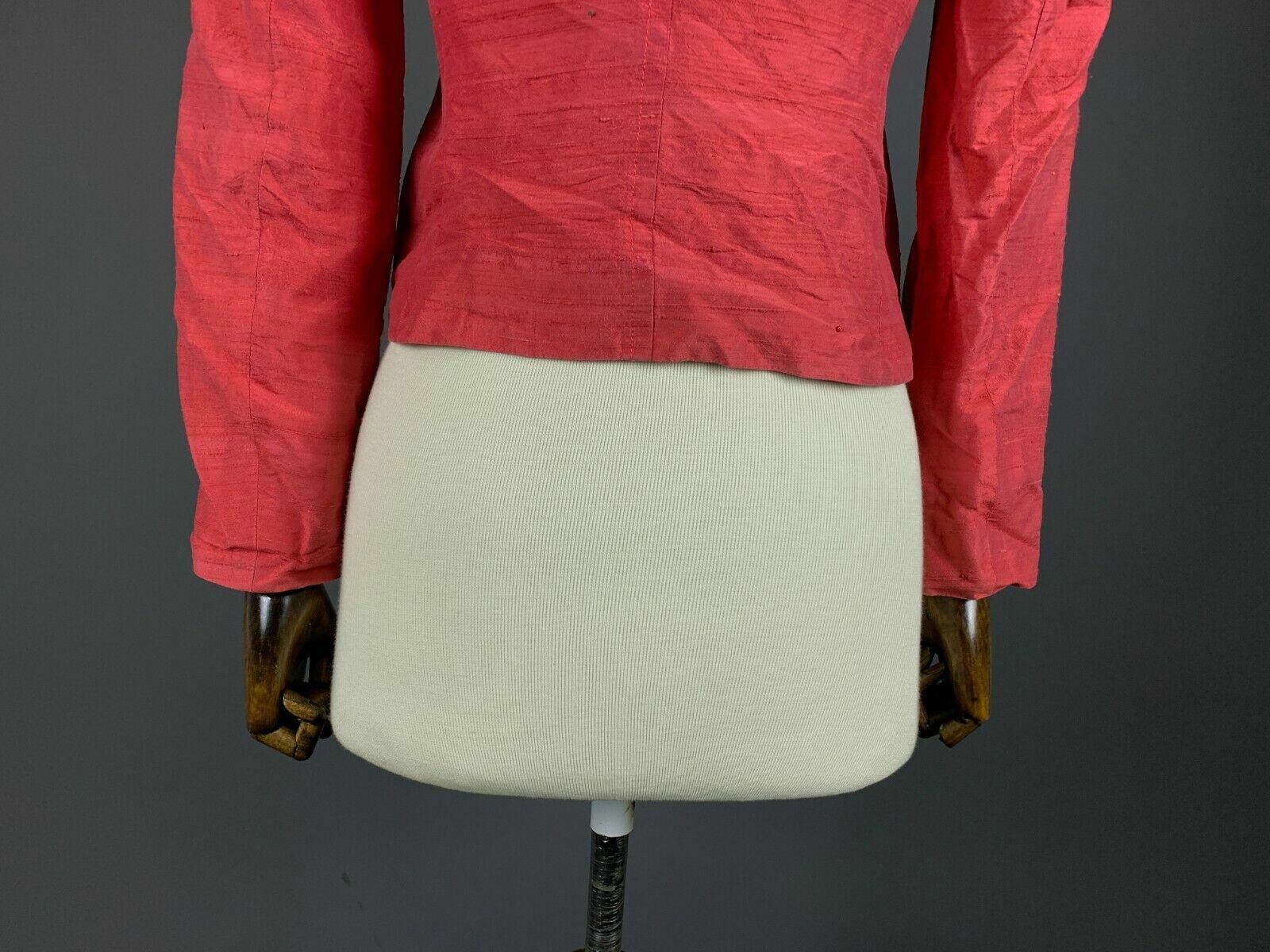 Designer Ladies MAX & CO. CLASSICS Red Silk Zip Up Jacket Size USA 4 Size S / US 4 / IT 40 - 7 Thumbnail