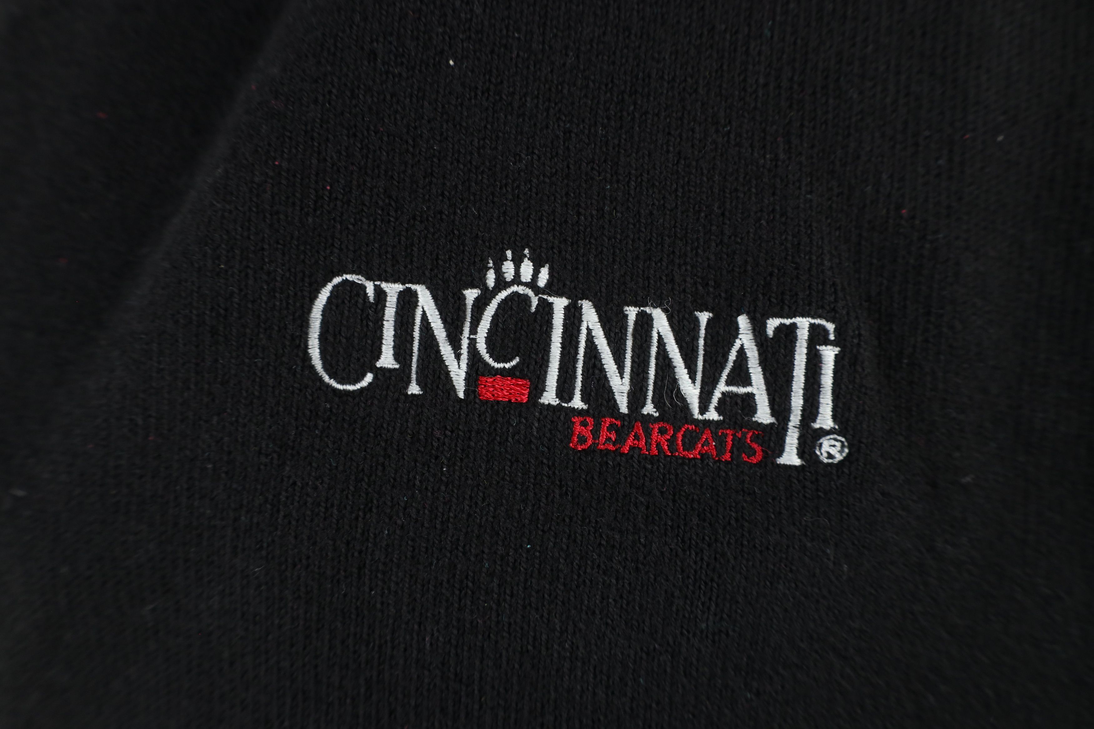 Vintage Vintage 90s University of Cincinnati Knit Sweater Black USA Size US XXL / EU 58 / 5 - 4 Thumbnail
