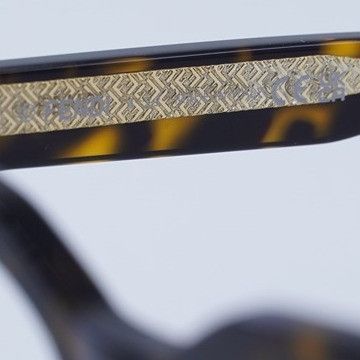 Fendi Fendi FE50068U 052 Eyeglasses Havana / Gold 52mm Browline Size ONE SIZE - 3 Thumbnail