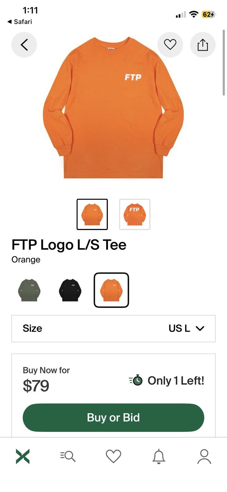 Fuck The Population ORANGE FTP LONG SLEEVE LOGO TEE LARGE Size US L / EU 52-54 / 3 - 1 Thumbnail