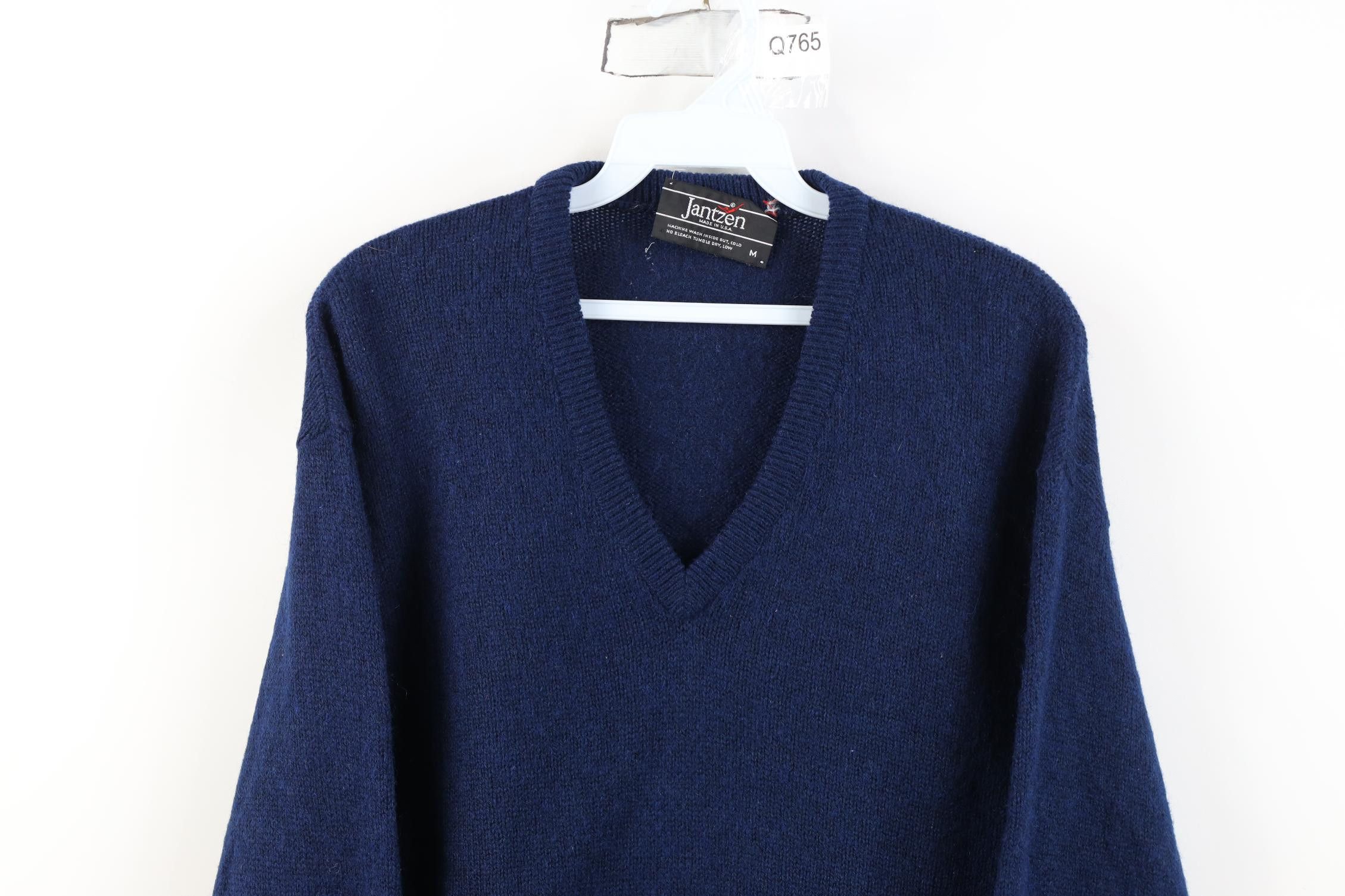 Vintage Vintage 70s Streetwear Blank Wool Knit V-Neck Sweater USA Size US M / EU 48-50 / 2 - 2 Thumbnail