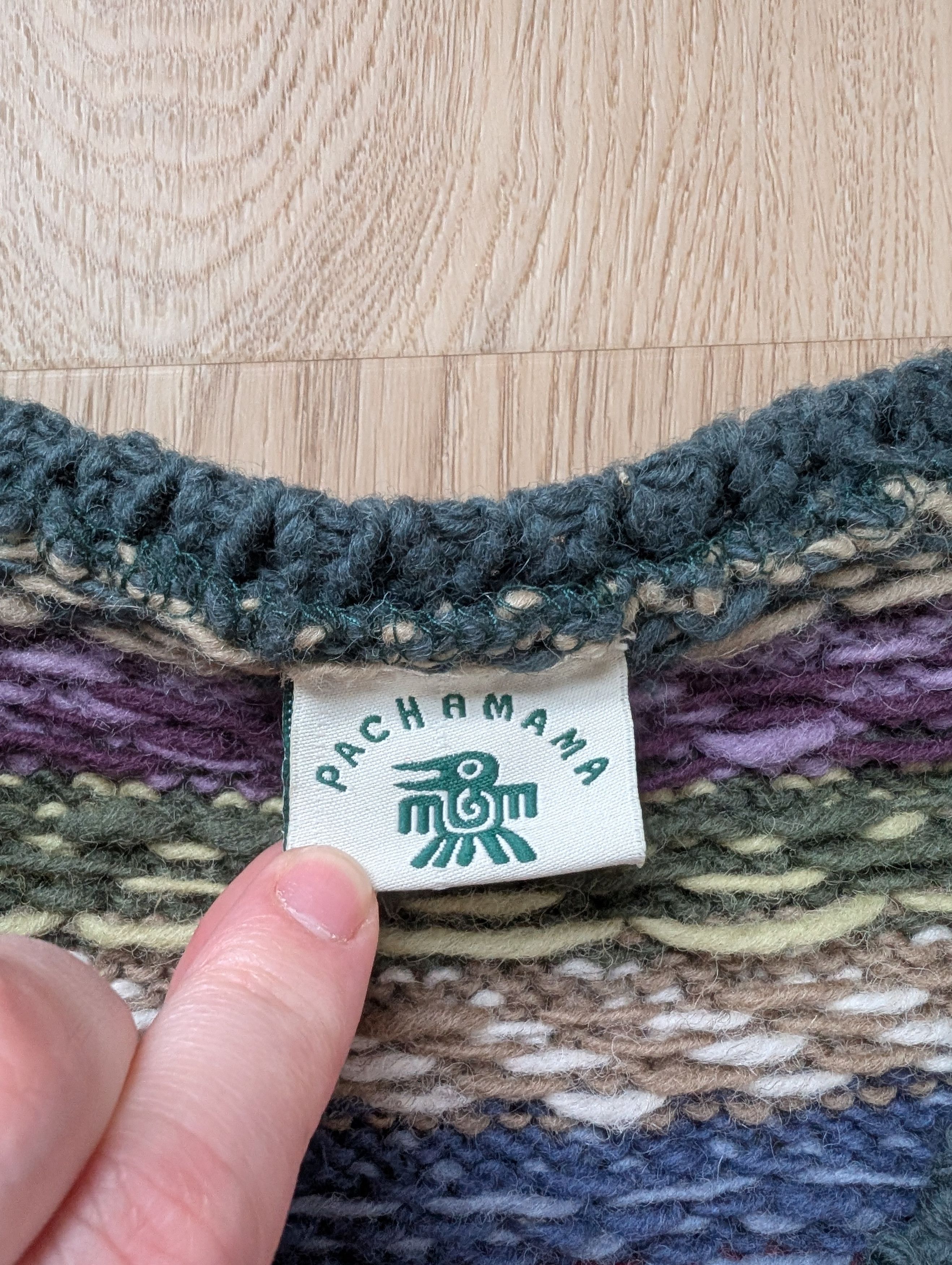 Handmade Pachamama Wool Hand Knit Tank Top Vest Fair Isle Amano Size M / US 6-8 / IT 42-44 - 4 Thumbnail