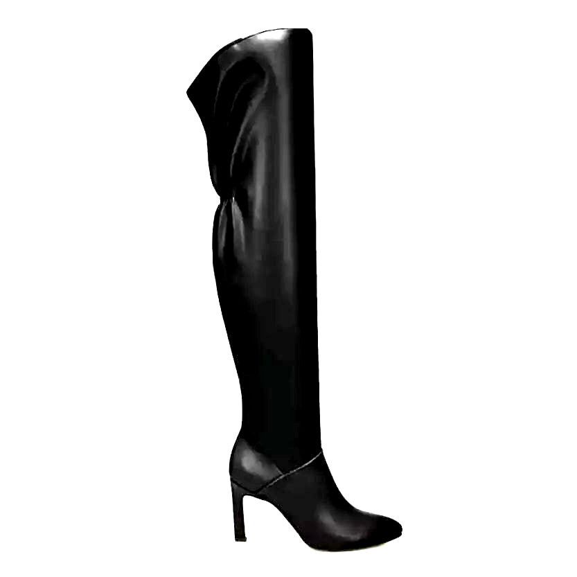 Franco Sarto FRANCO SARTO Size 6 Callie Black Leather Over-The-Knee Boots Size US 6 / IT 36 - 5 Thumbnail