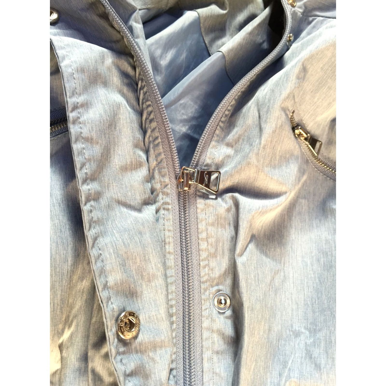 Vintage Style & Co Womens Hooded Anorak Jacket Long Sleeve Full Zip Washed Blue Sz Small Size S / US 4 / IT 40 - 4 Thumbnail