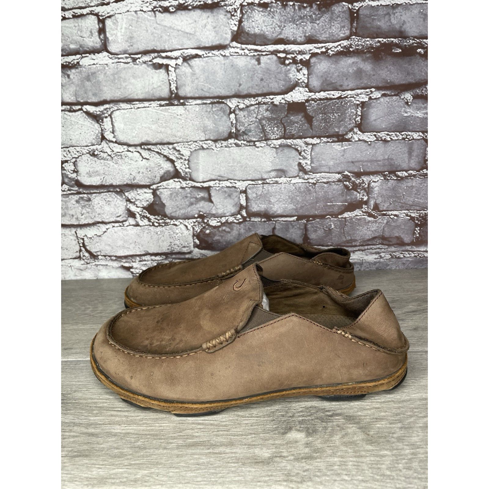Olukai OluKai Moloa Brown Toffee Leather Slip On Loafers Casual Sho Size US 9 / EU 42 - 1 Thumbnail
