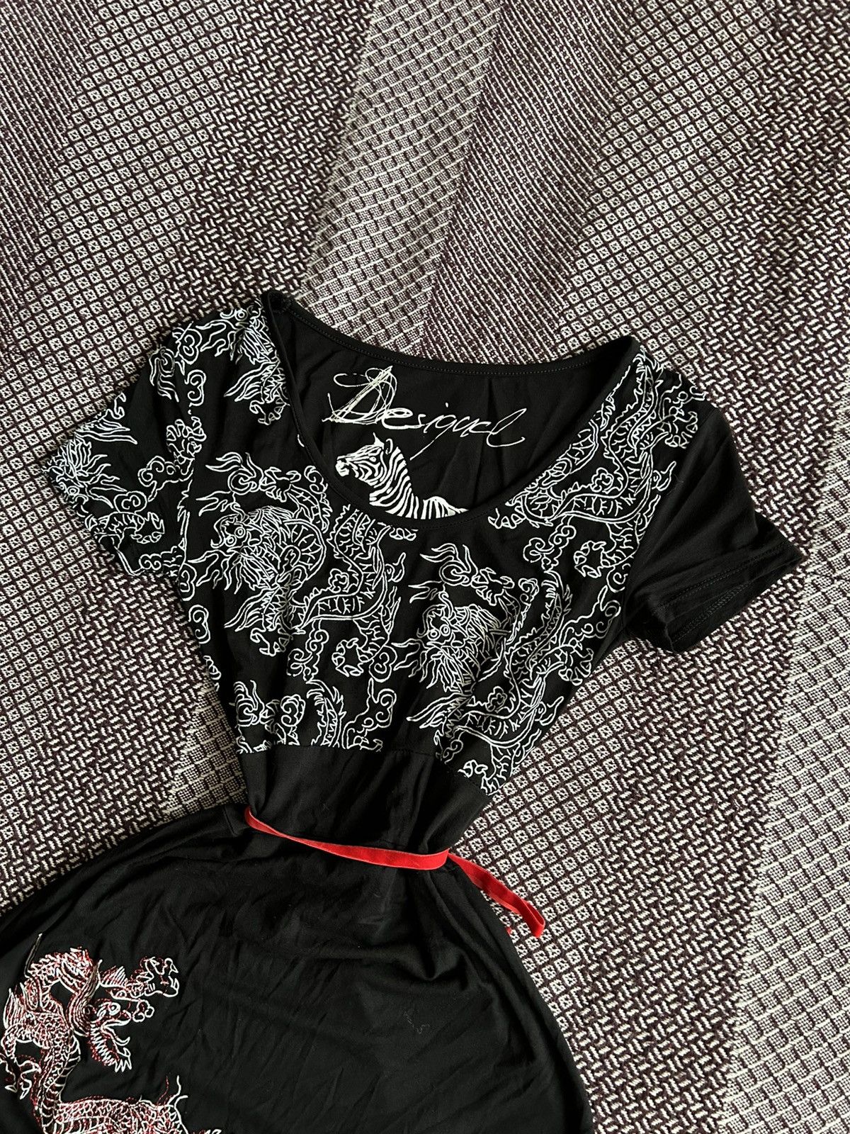 Desigual Vintage Desigual Tatoo Midi Dress Avantgarde Style Y2K Sz S Size S / US 4 / IT 40 - 4 Thumbnail