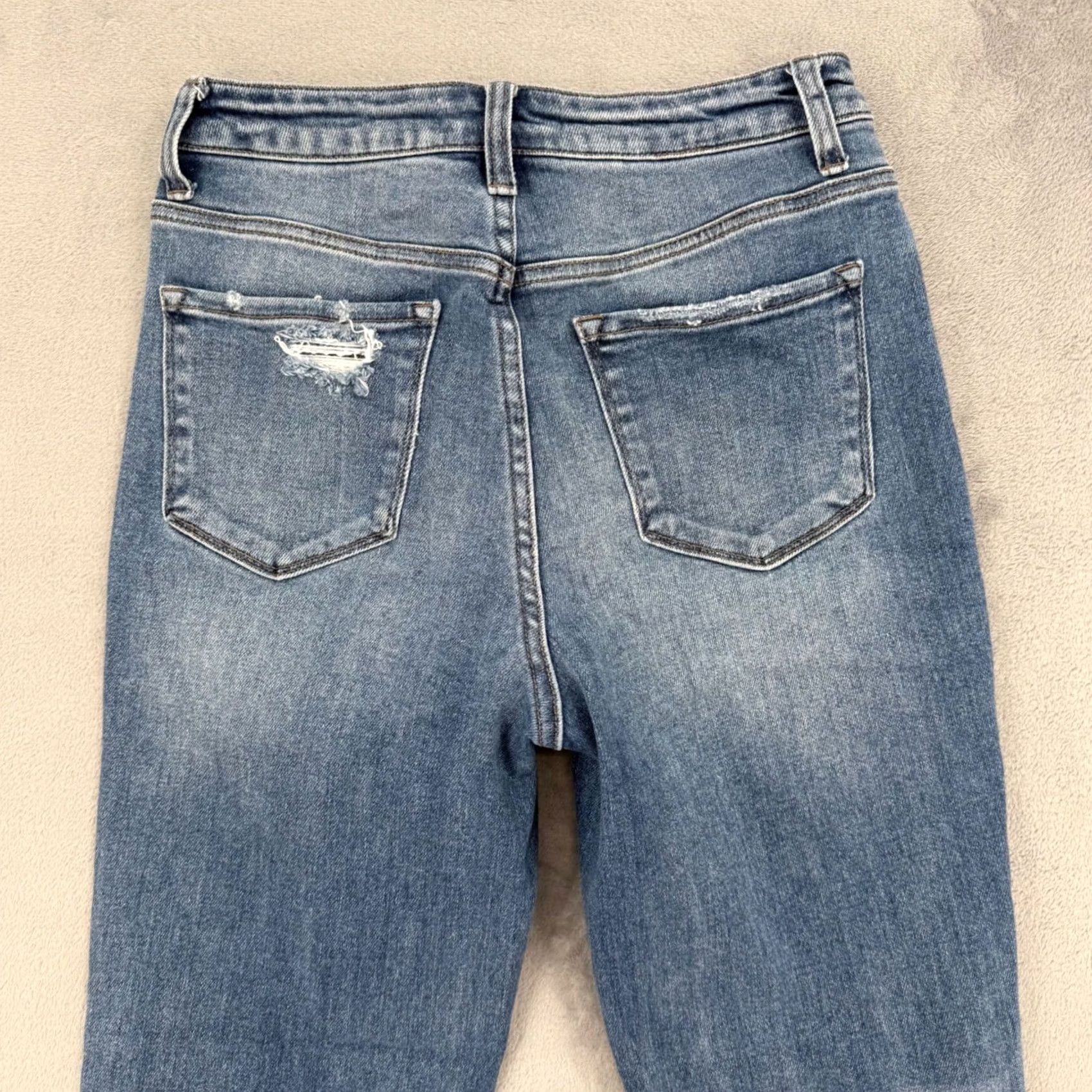 Vintage Vervet Jeans Blue Women's 26 Distressed High Rise Skinny 5-Pocket Denim Side Zipper Button Size 26" / US 2 / IT 38 - 7 Thumbnail