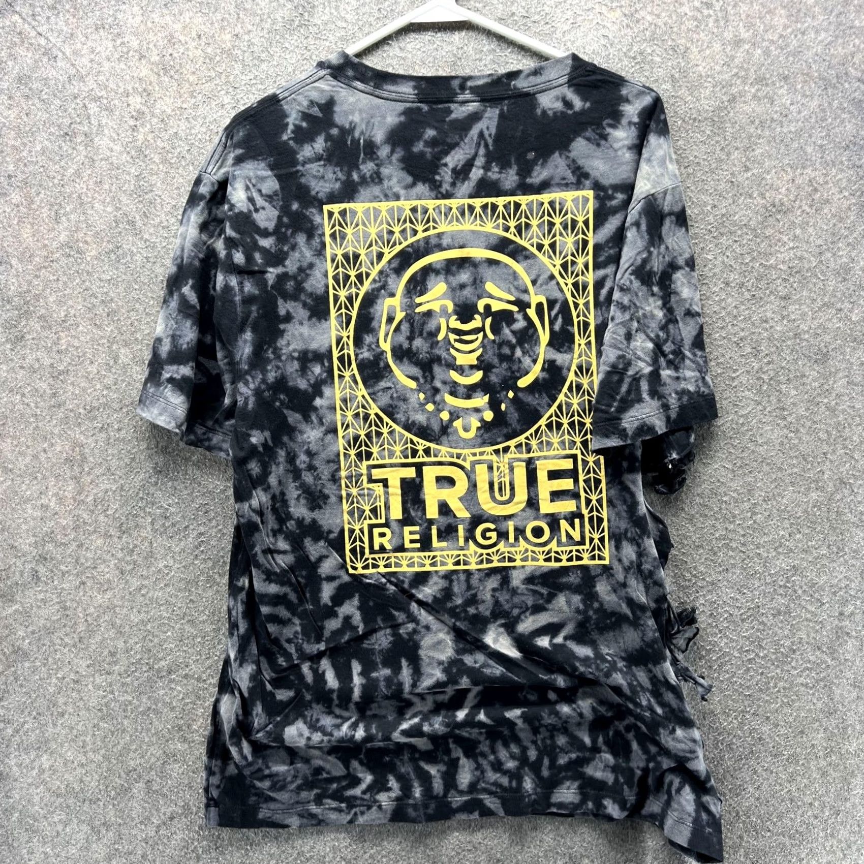 True Religion VINTAGE True Religion Shirt Women 2XL Black Tie-Dye Buddha Graphic Distressed Short Sleeve Crew Neck T-Shirt Mens 2XL Womens 2XL Size XXL / US 16-18 / IT 52-54 - 2 Thumbnail