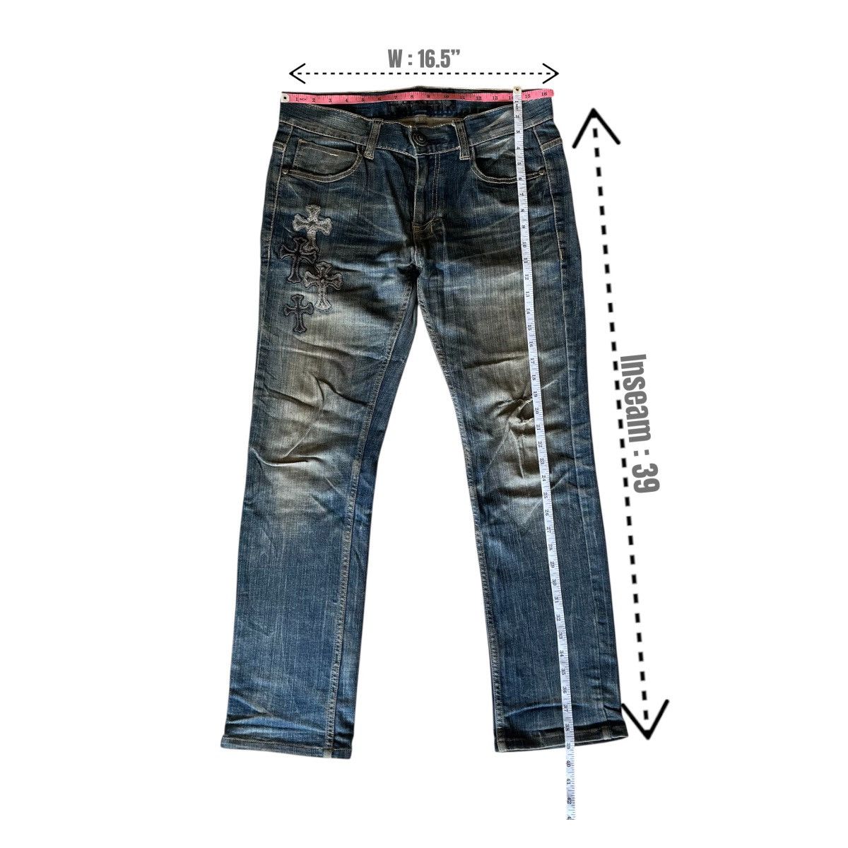 If Six Was Nine Redpapper Cross Patch Jeans Japanese Ifsixwasnine LGB style Size US 32 / EU 48 - 6 Thumbnail