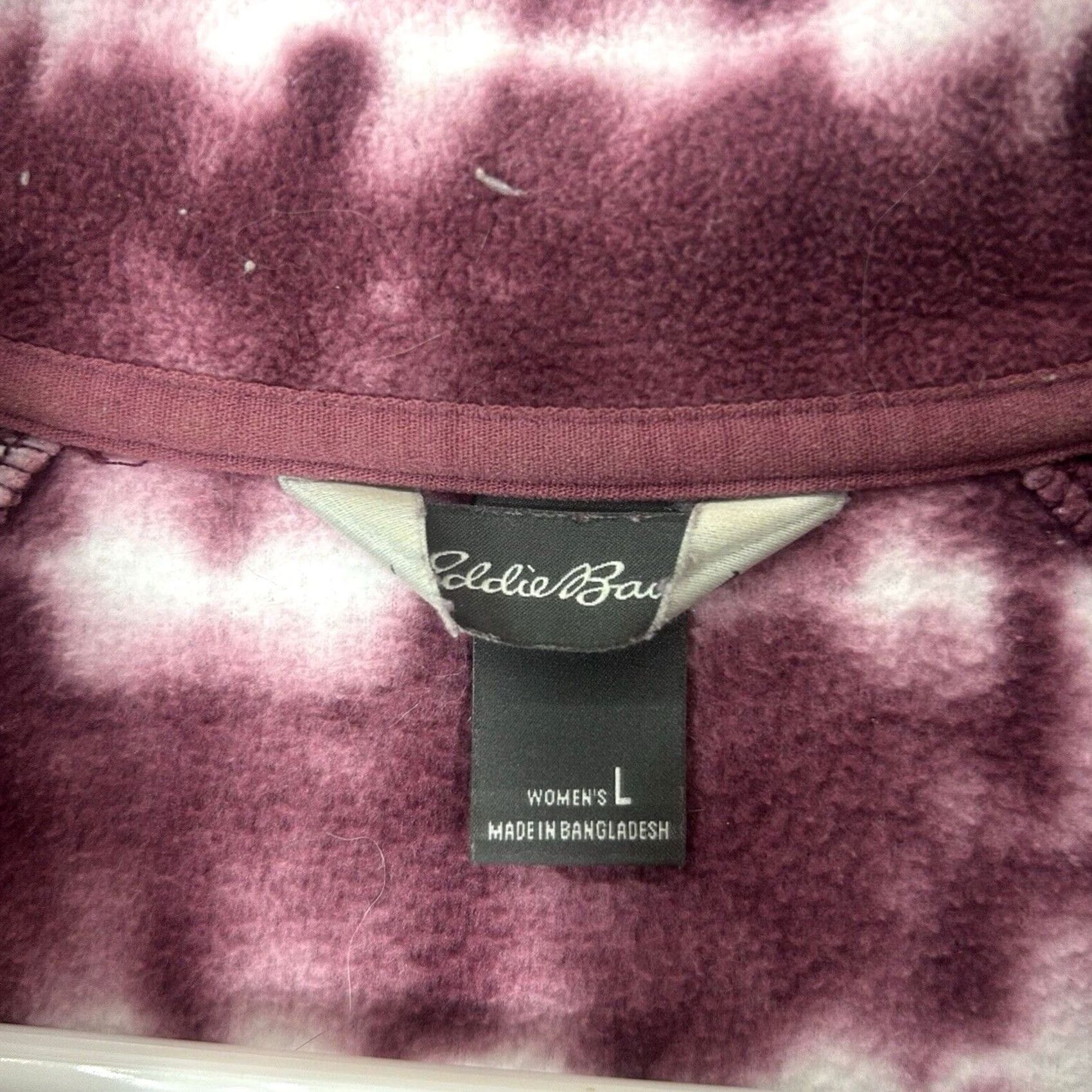 Eddie Bauer Eddie Bauer Sweater Womens Large Red Tie Dye Striped Fleece 1/4 Zip Pullover Top Size L / US 10 / IT 46 - 3 Thumbnail