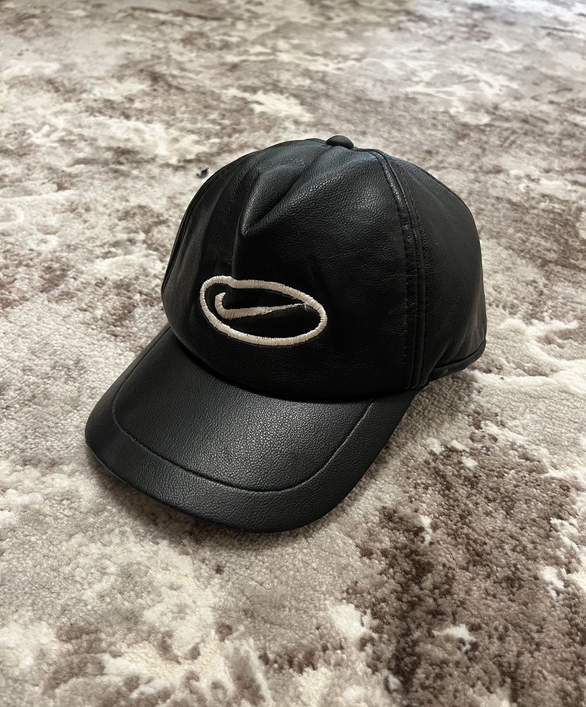 Nike × Vintage Vintage 90s Nike Leather Rare Y2k Swoosh logo Cap Size ONE SIZE - 1 Thumbnail