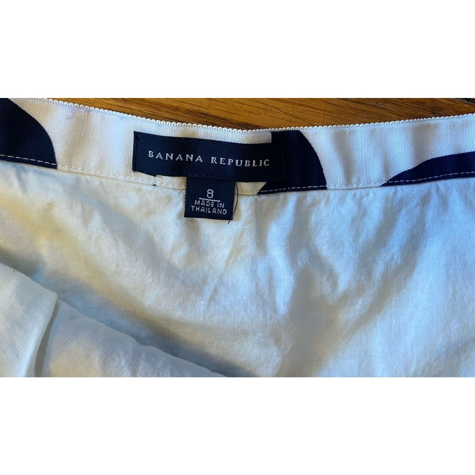 Banana Republic BANANA REPUBLIC Navy Flare Skirt Cotten Linen Blend Women 8 Size 30" / US 8 / IT 44 - 2 Thumbnail