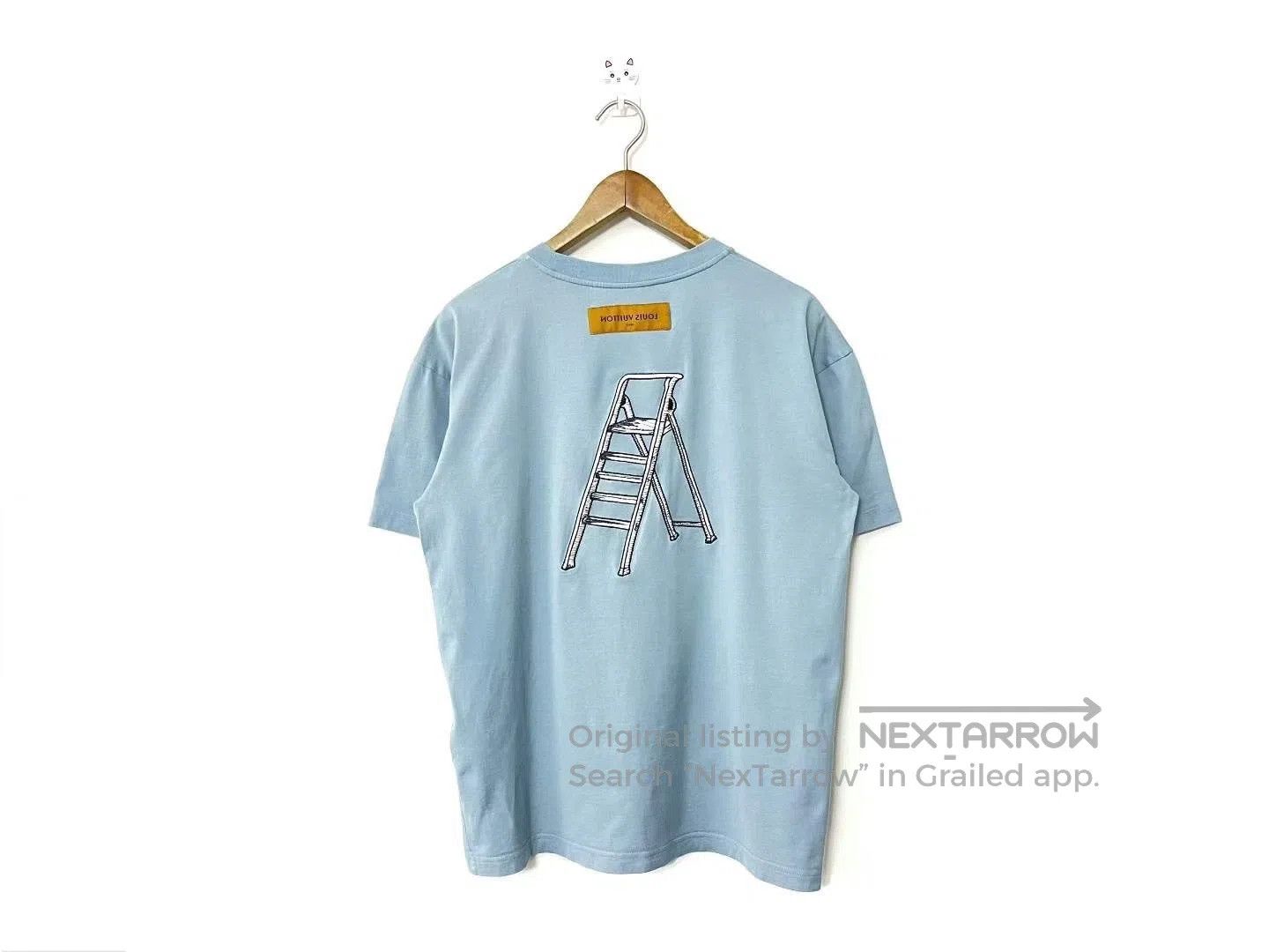 Louis Vuitton Louis Vuitton Mist Blue Embroidered Tool Short-sleeve T-sh Size US M / EU 48-50 / 2 - 2 Thumbnail