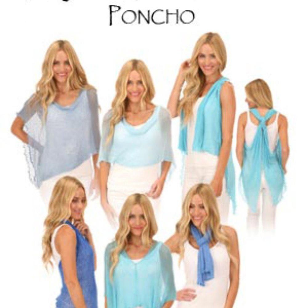 Designer CT806 Lost River 5-Way Knit Poncho Teal S Size S / US 4 / IT 40 - 3 Thumbnail