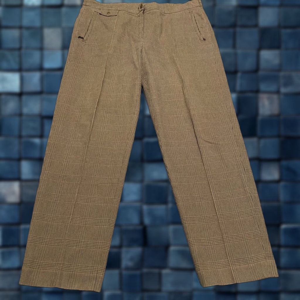 Ralph Lauren Lauren Ralph Lauren Womens Dress Pants 14W Plus Brown Plaid High Rise Straight Pants Women Size 36" / US 14 / IT 50 - 1 Thumbnail