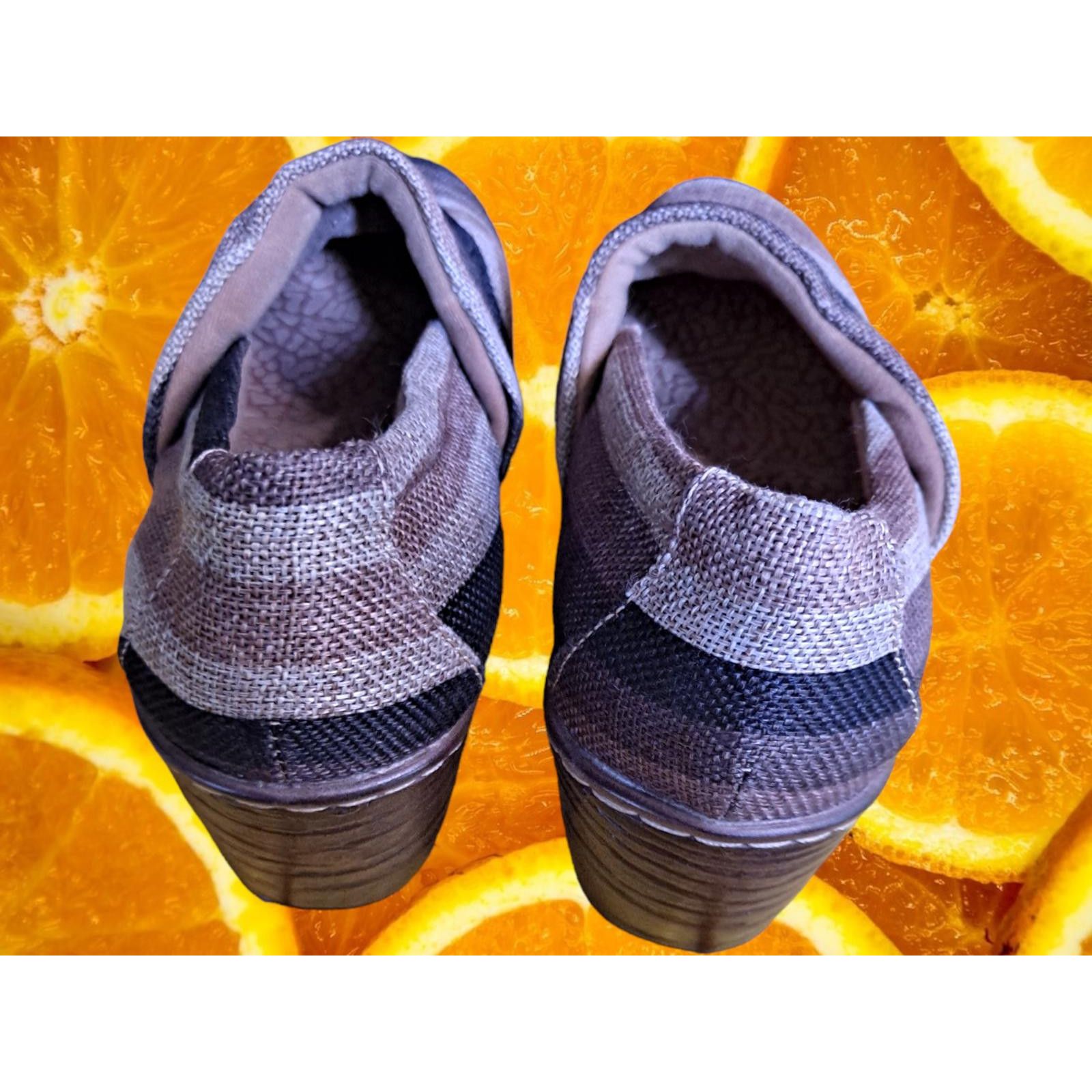 Other B.O.C Fabric Tan, Black and Offwhite Clog/Mule with 2 Inch H Size ONE SIZE - 4 Thumbnail