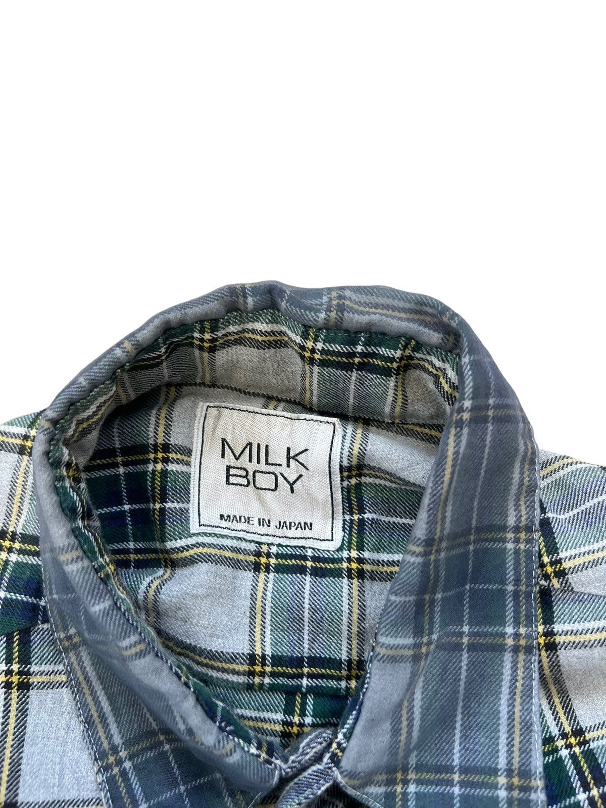 20471120 Vintage 90s MILK BOY Japan Hybrid Flannel Shirt Size US L / EU 52-54 / 3 - 18 Thumbnail