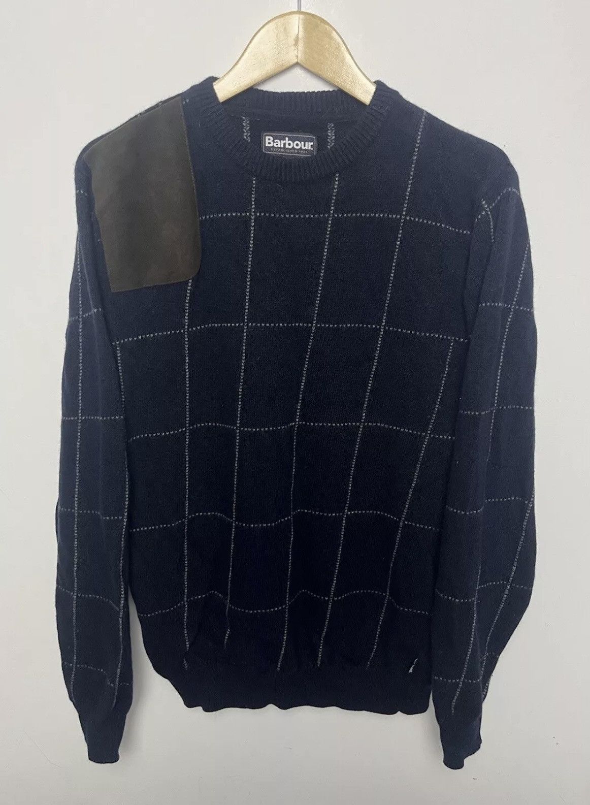Barbour Barbour Navy Wool Single Patch Jumper Size US L / EU 52-54 / 3 - 1 Thumbnail