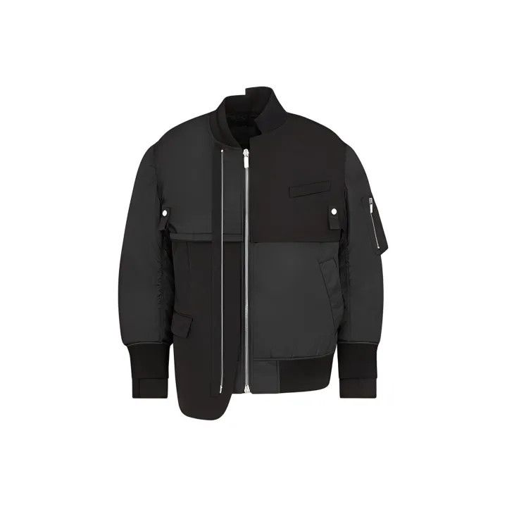 Dior Dior x Sacai Black Irregular Pilot Jacket 0079 Size US L / EU 52-54 / 3 - 1 Thumbnail