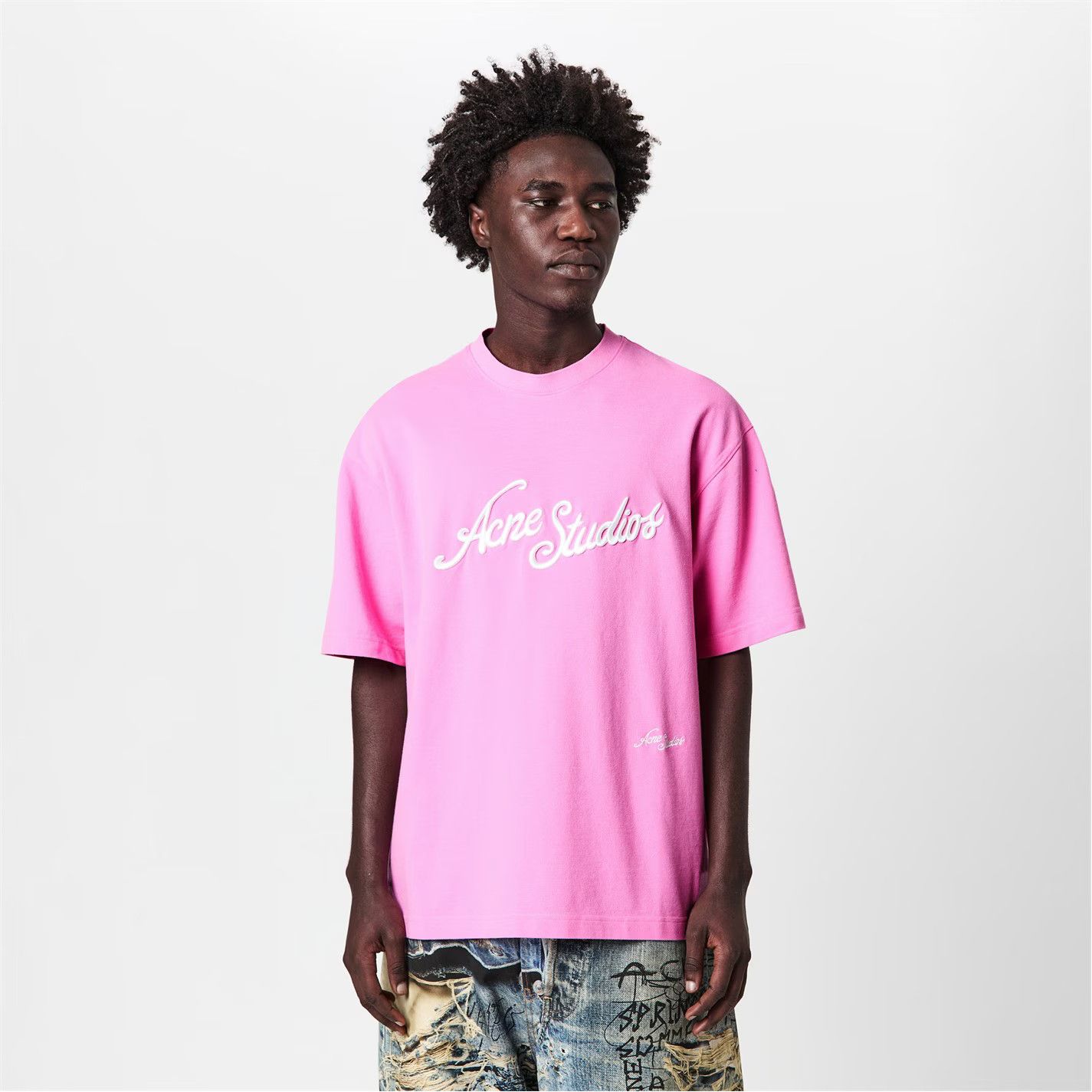 Acne Studios o1g2r1mq0825 Exord Tourist T-Shirt in Pink Size US XL / EU 56 / 4 - 3 Thumbnail