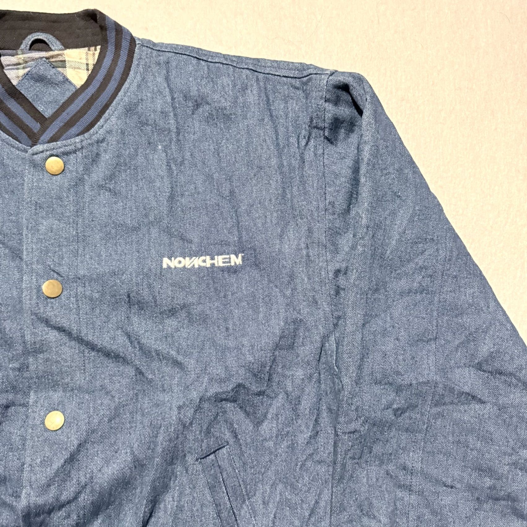 Vintage VINTAGE Hilton Active Apparel Bomber Jacket Men Blue Plaid Lined Snap Small Size US S / EU 44-46 / 1 - 4 Thumbnail