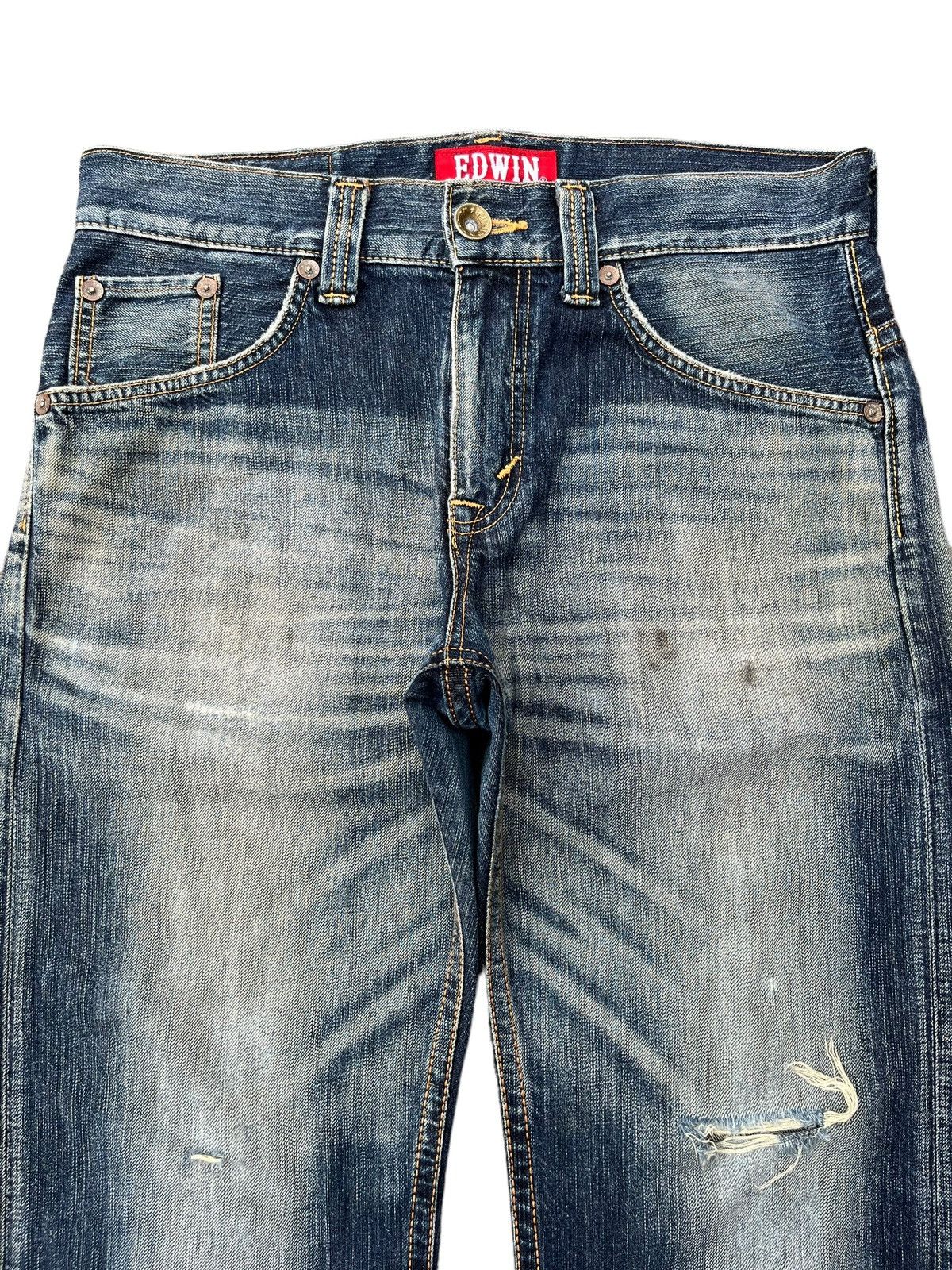 Edwin Vintage Japanese Brand Edwin Distressed Wide Leg Jeans Size US 34 / EU 50 - 3 Thumbnail