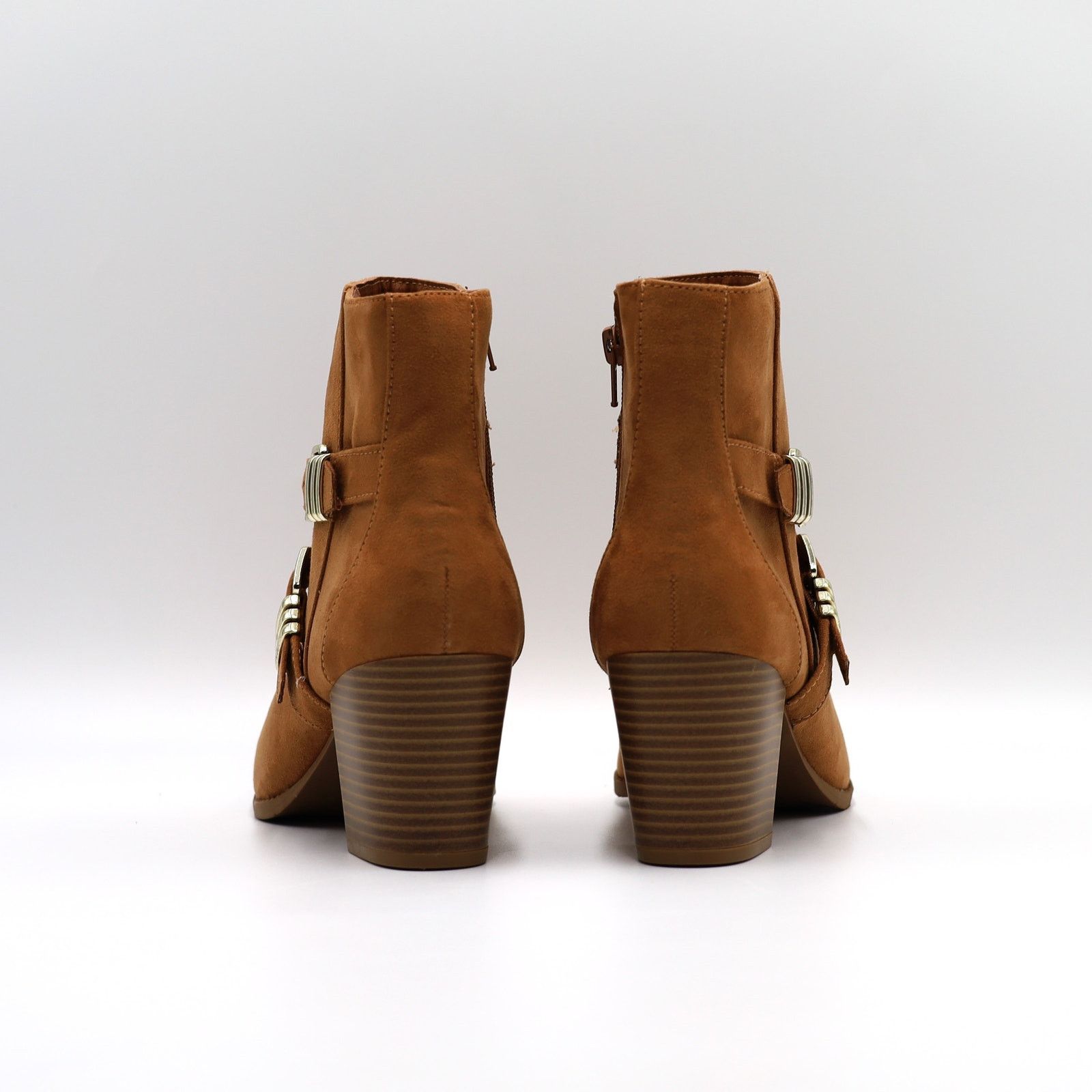 The Unbranded Brand Sun+Stone Women Tan Pointed-Toe Buckle Ankle Booties US 8.5 Size US 8.5 / IT 38.5 - 6 Thumbnail