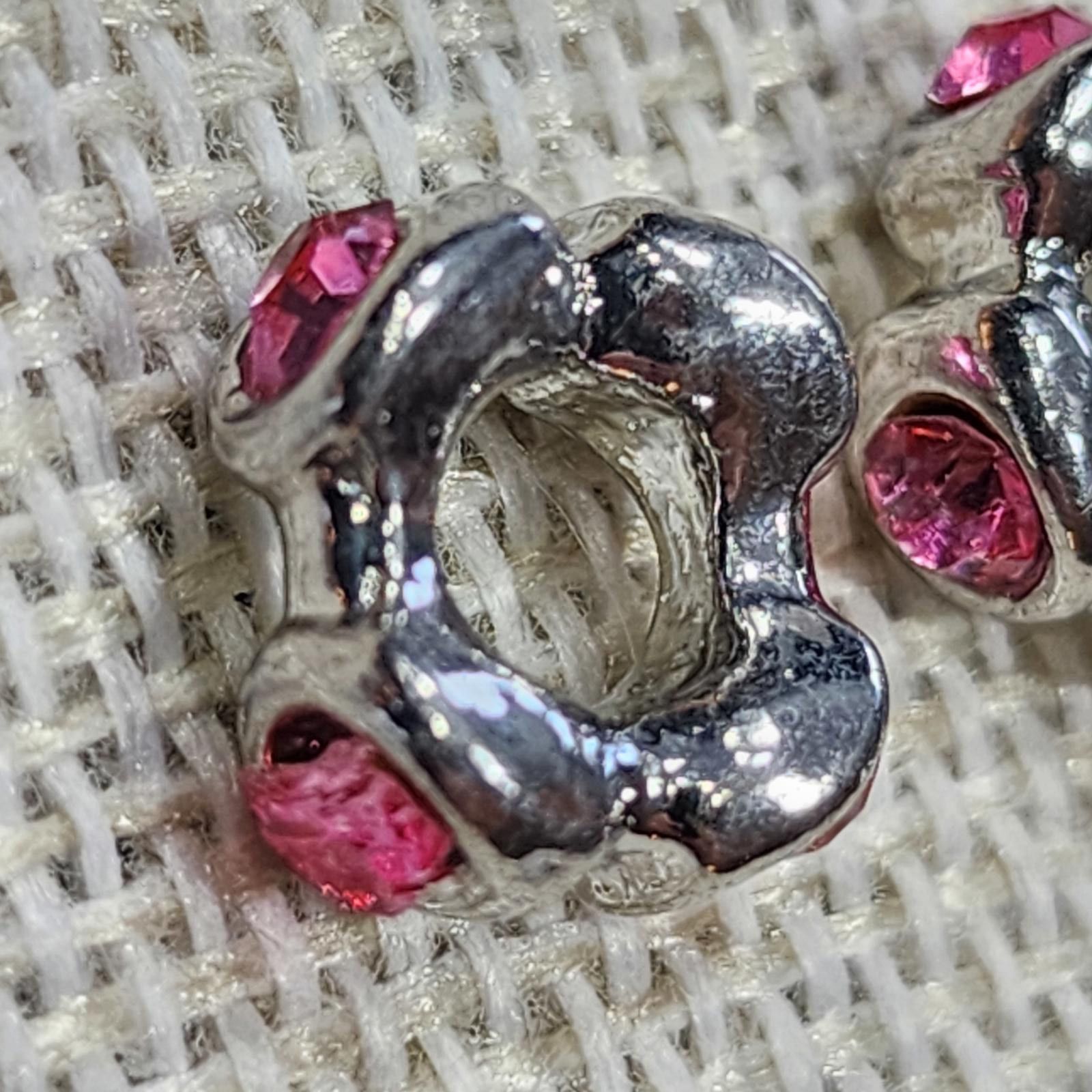 Unknown London Vintage Silver Sewing Charms with Pink Gemstones Size ONE SIZE - 7 Thumbnail