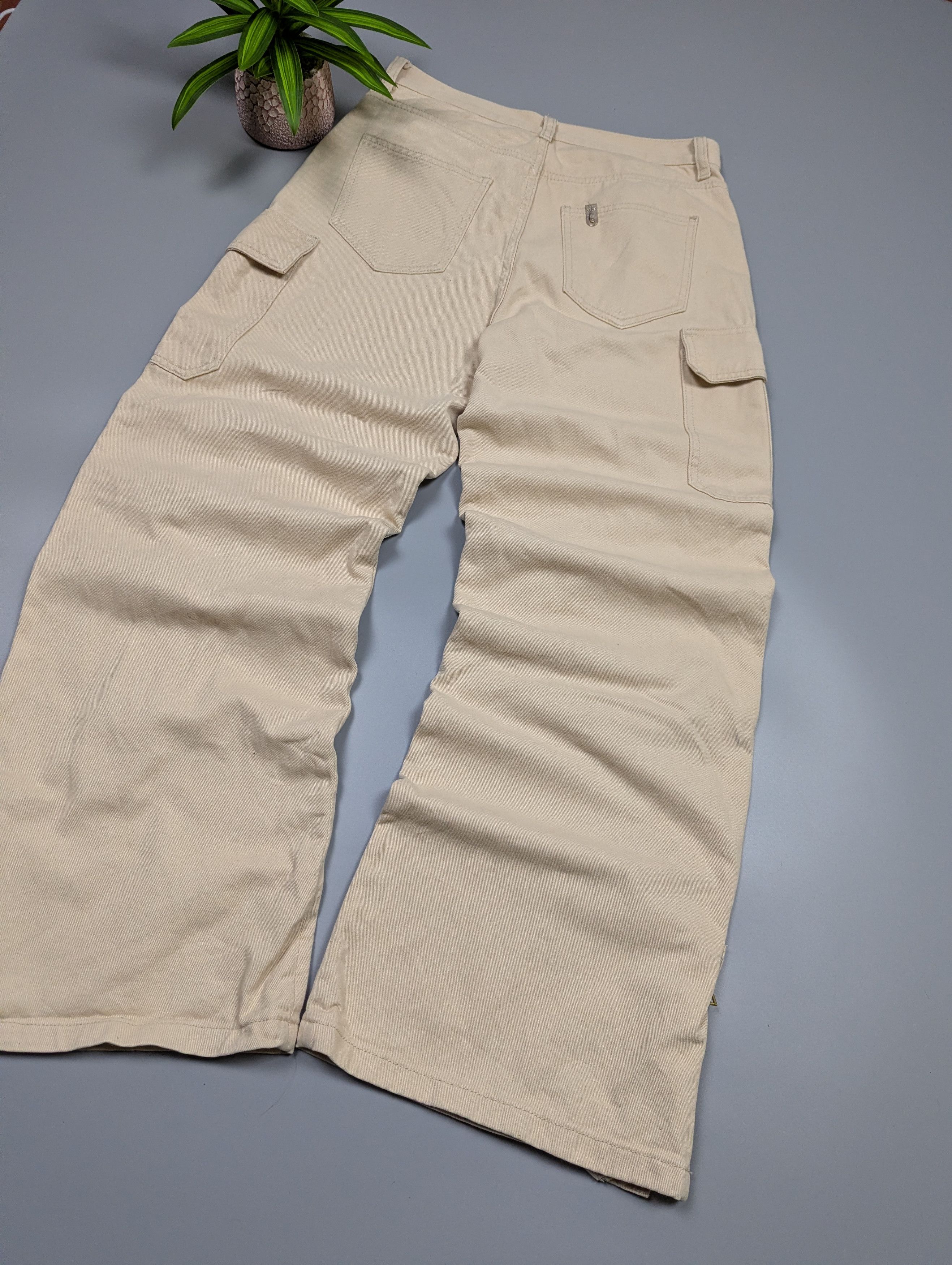 Liu Jo Liu Jo Y2K Beige Wide Leg Cargo Pants Multi Pocket Baggy Size 31" - 22 Thumbnail