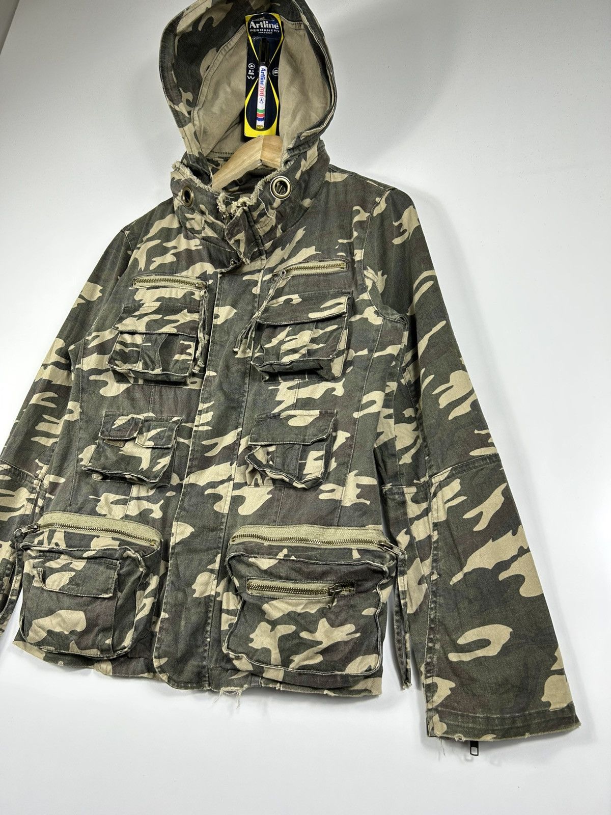 Japanese Brand ⚡️Vintage Fazbee Camo Hooded Multi Pocket Zipper Jacket Size M / US 6-8 / IT 42-44 - 3 Thumbnail