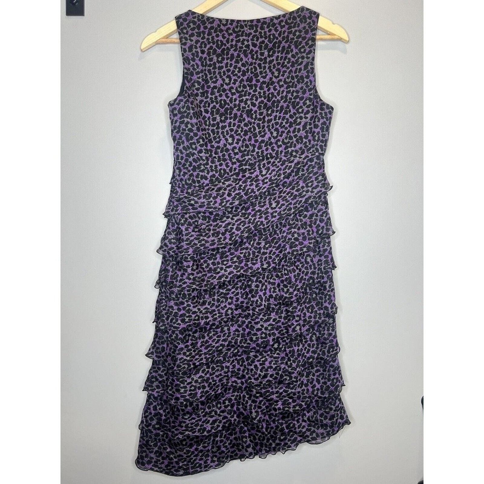 Armani Collezioni Armani Collezioni Vintage Purple Leopard Print 100% Silk 4 Size S / US 4 / IT 40 - 8 Thumbnail