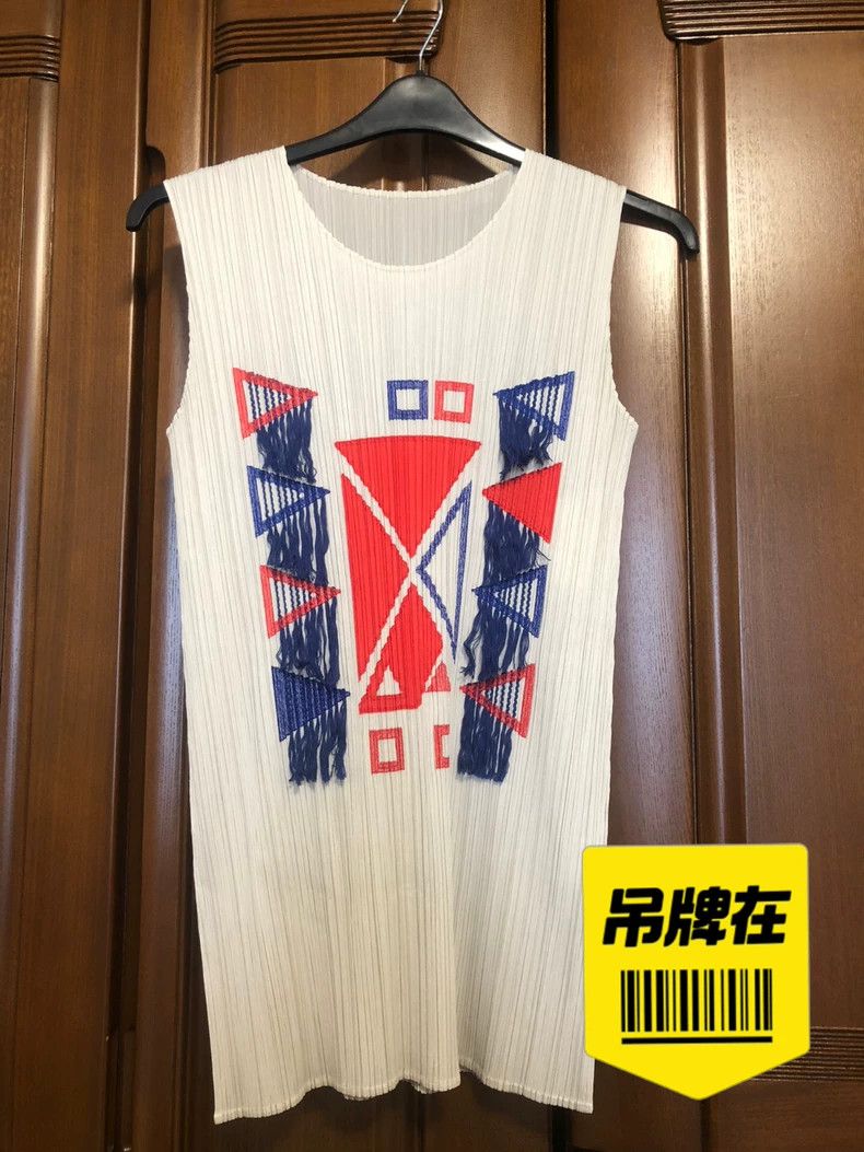 Issey Miyake issey miyake size:3 Pleated sleeveless fringed patchwork t Size US XXS / EU 40 - 1 Thumbnail