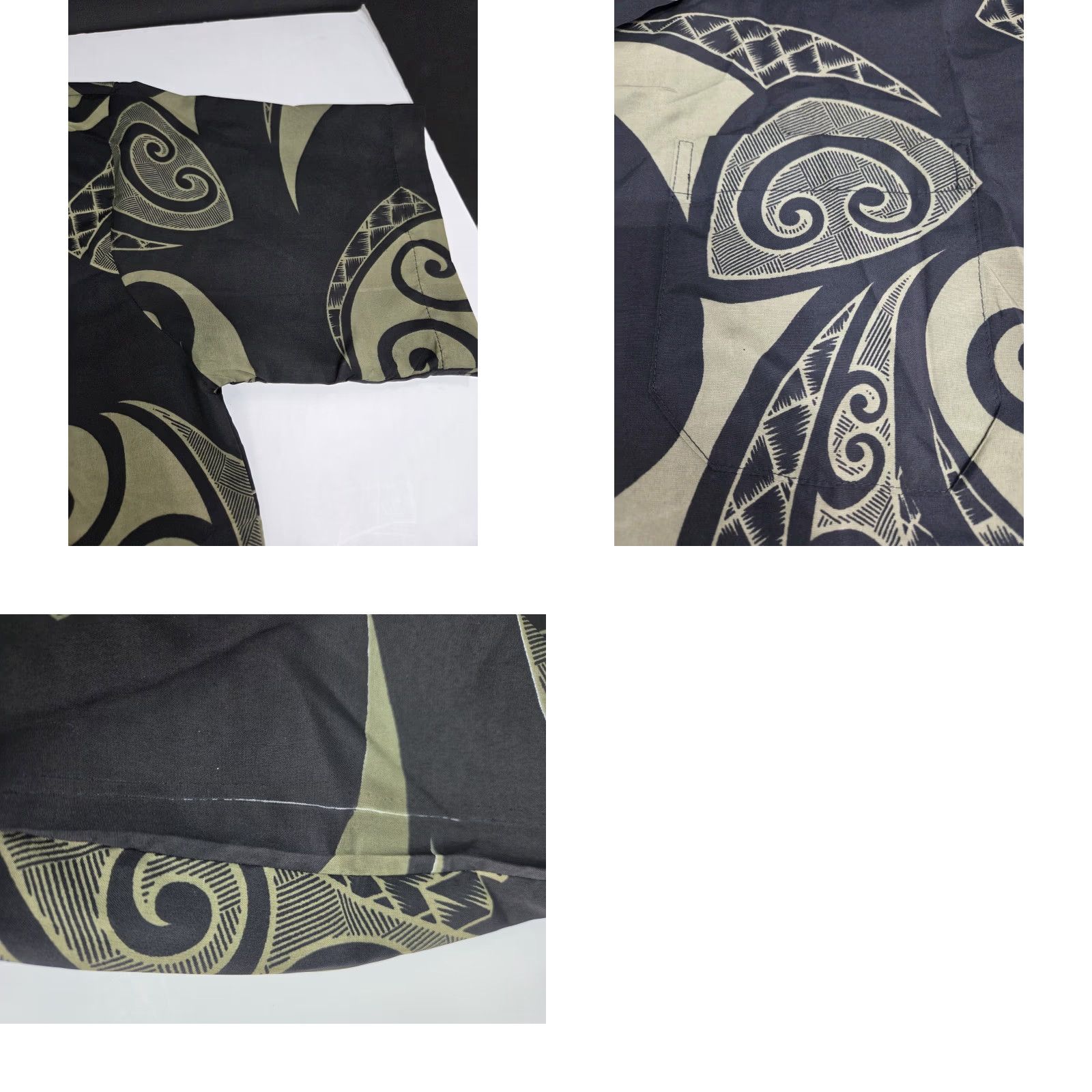 Vintage Makani Mens Hawaiian Short Sleeve Shirt Black/Green Tribal Print L Button-Up Casual, Travel, Party/Cocktail Mens, Regular Fit Size US L / EU 52-54 / 3 - 8 Thumbnail