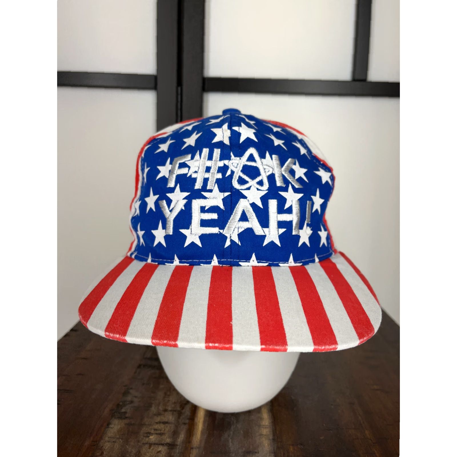 Vintage Nike Hat Cap Snap Back Adult One Size Blue USA Flag 4th July New Years Americana Beach USA Mens Size ONE SIZE - 2 Thumbnail