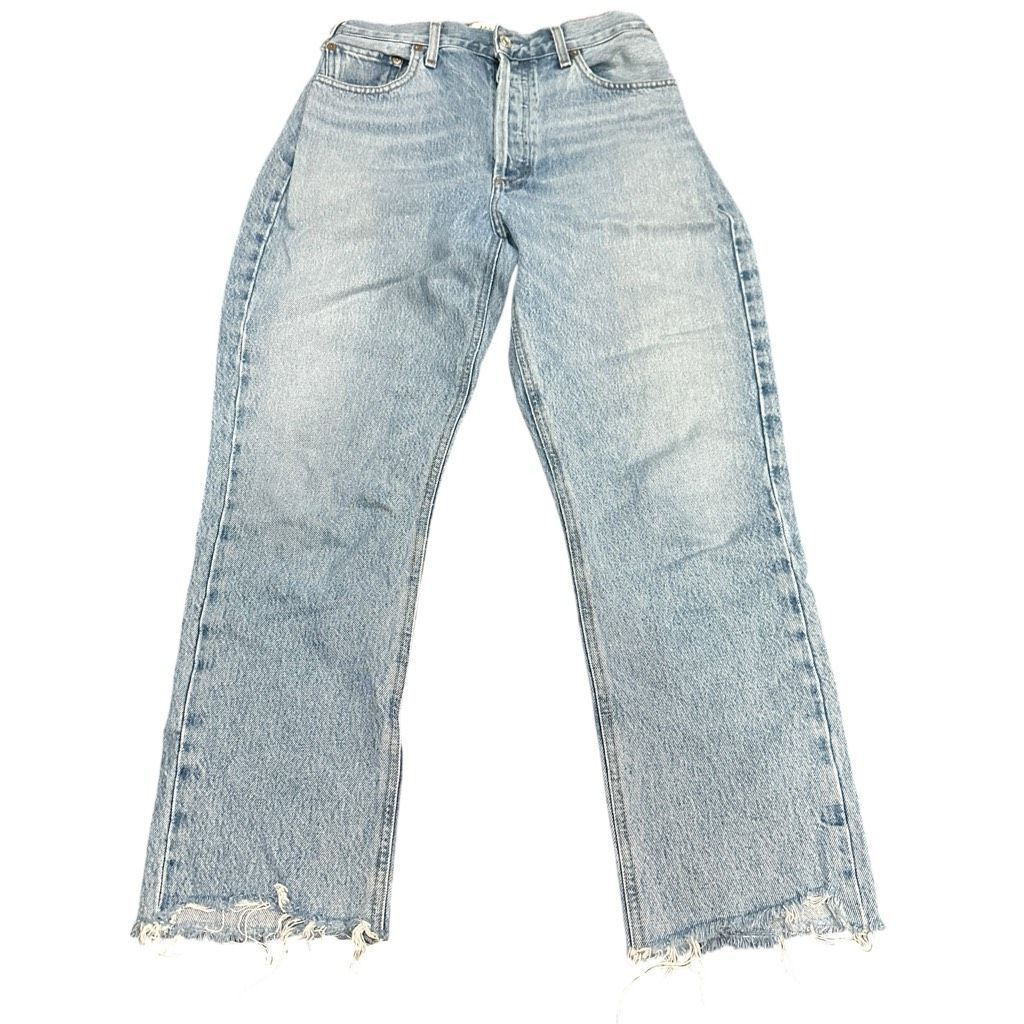 Agolde AGOLDE REVOLVE Riley High Rise Straight Crop Jeans Frayed He Size 28" / US 6 / IT 42 - 1 Thumbnail
