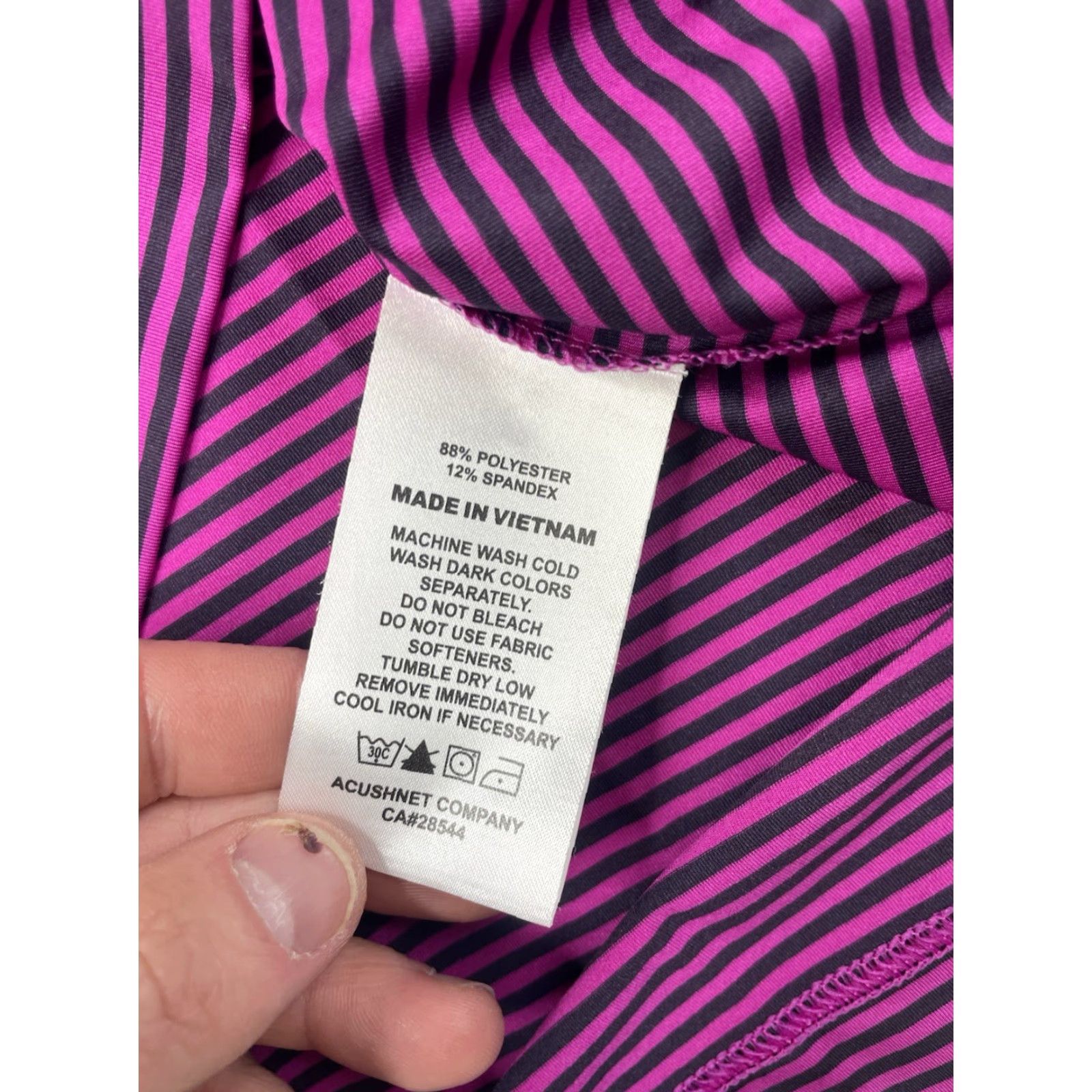 Footjoy FootJoy Polo Shirt Mens Small Golf Short Sleeve Striped Purple Black Performance Size US S / EU 44-46 / 1 - 7 Thumbnail