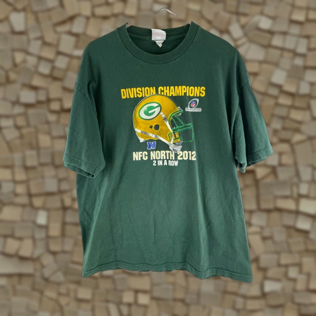 Vintage Team Apparel T-Shirt Size XL Crewneck Short Sleeve Green Bay NFC NORTH 2012 Size US XL / EU 56 / 4 - 1 Thumbnail