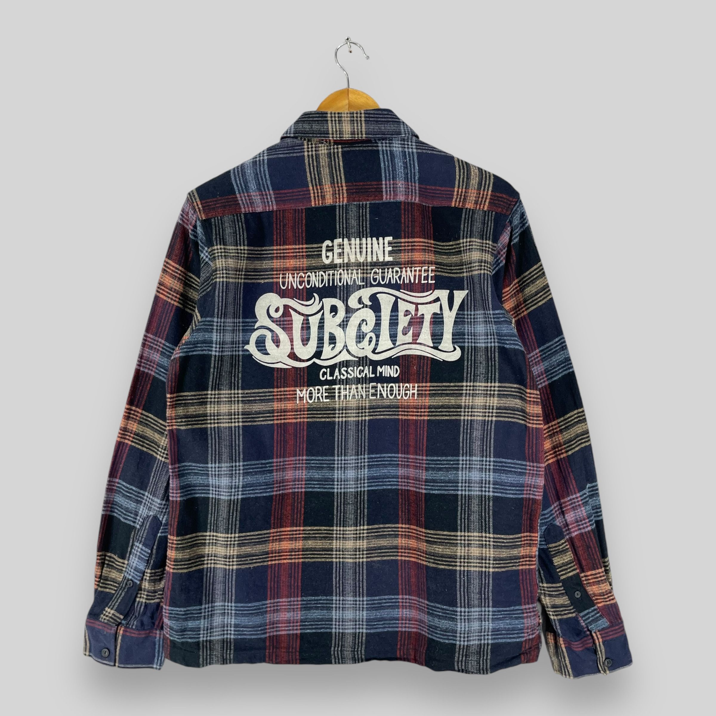 Japanese Brand Vintage Subciety Japan Checkered Tartan Minimalist Flannel Size US M / EU 48-50 / 2 - 1 Thumbnail