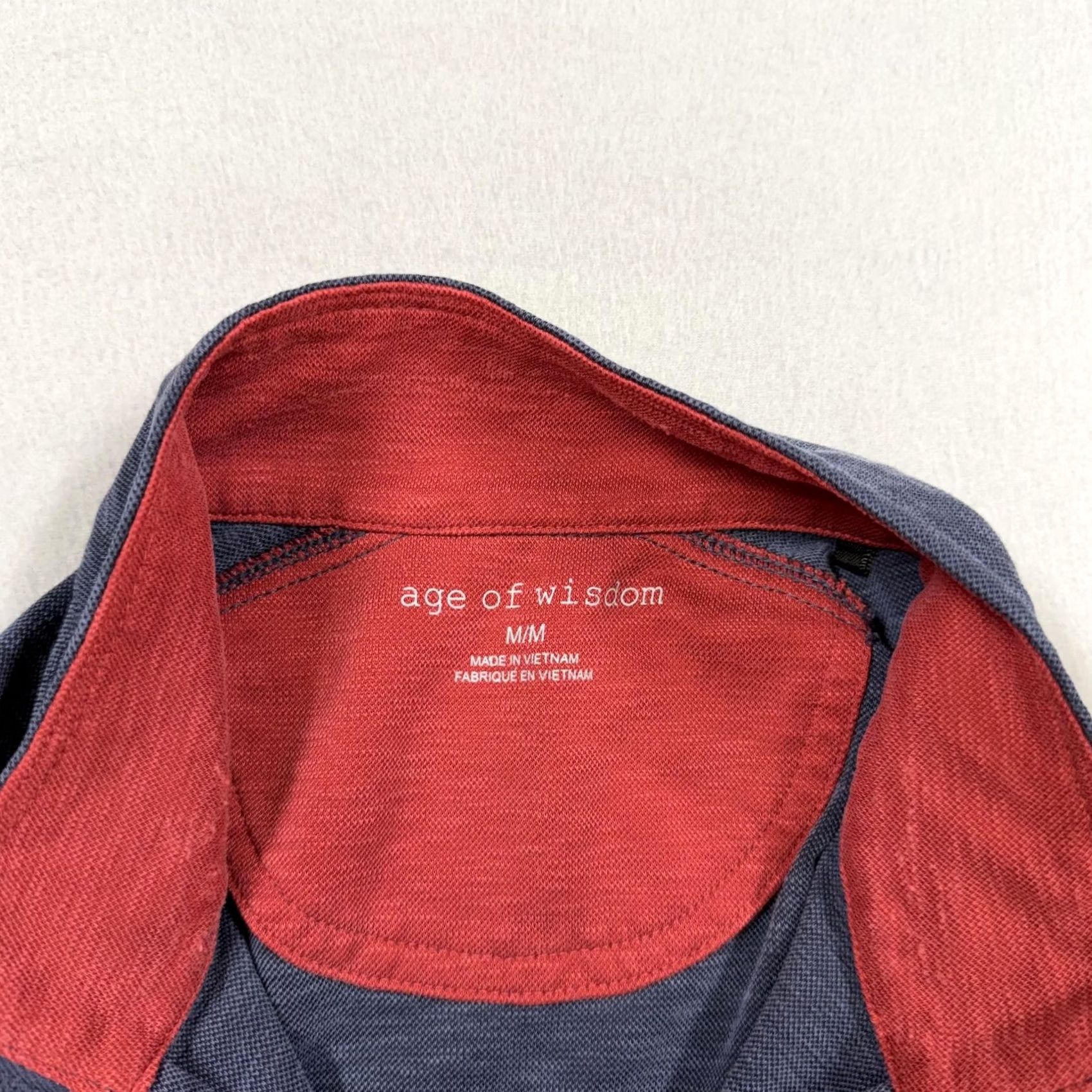 Vintage Age Of Wisdom Sweatshirt Mens M Blue Lightweight 1/4 Zip Mock Neck Pullover Shirt Size US M / EU 48-50 / 2 - 2 Thumbnail