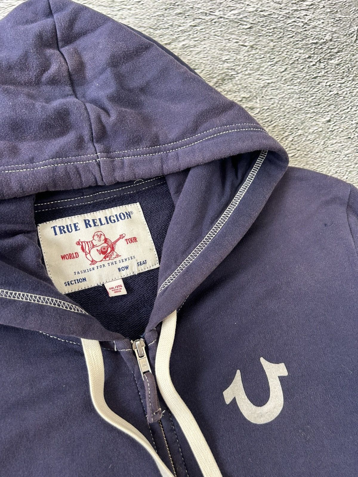 True Religion True Religion vintage Navy blue zip hoodie big logo Size US XXL / EU 58 / 5 - 2 Thumbnail