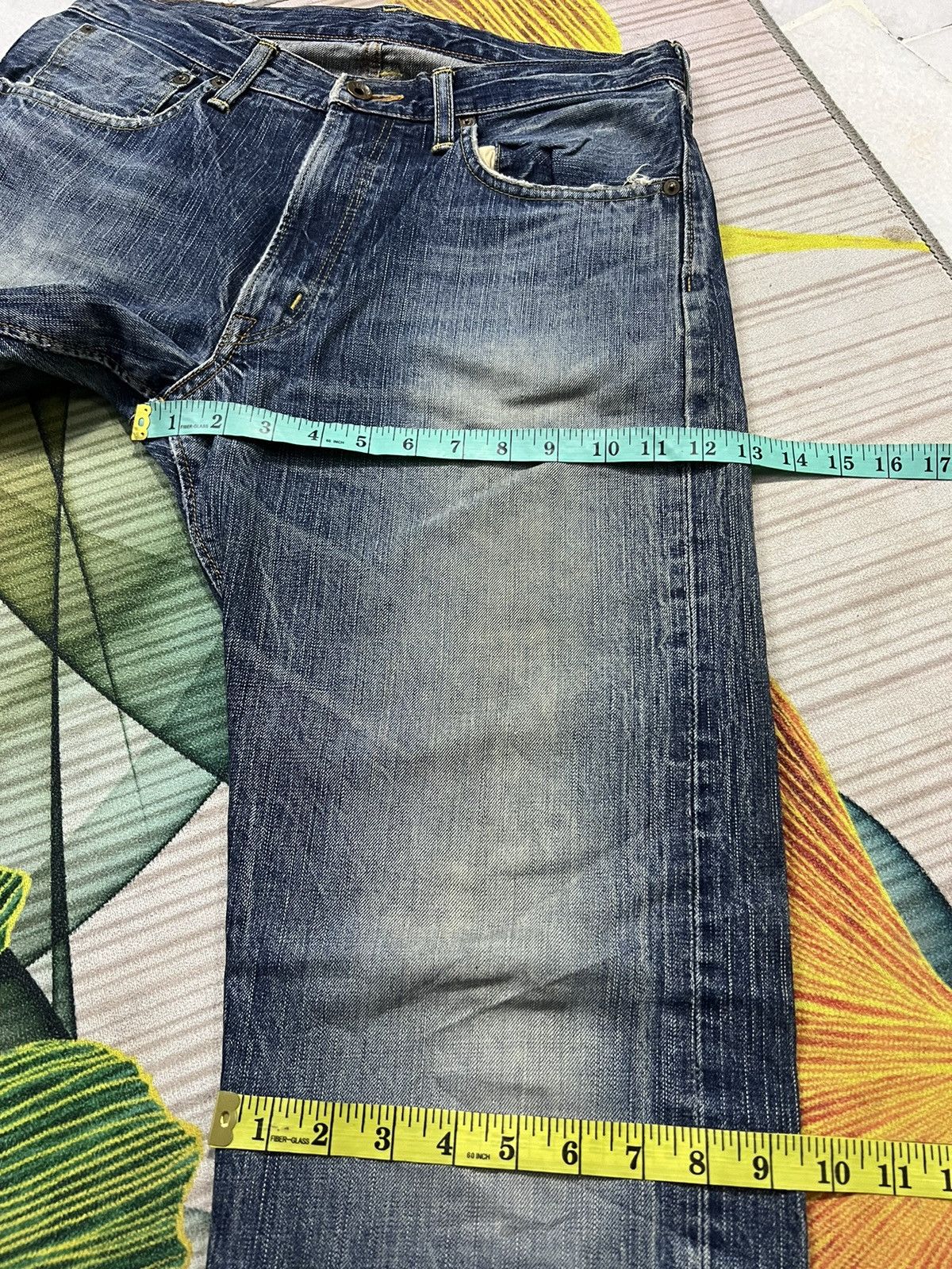 Edwin × Japanese Brand VINTAGE EDWIN 505zx SELVEDGE DISTRESSED DENIM Size US 33 - 17 Thumbnail