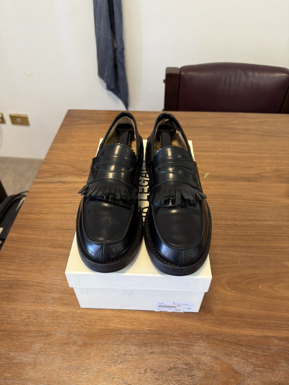 Our Legacy Our legacy black fringed loafers Size US 9 / EU 42 - 1 Thumbnail