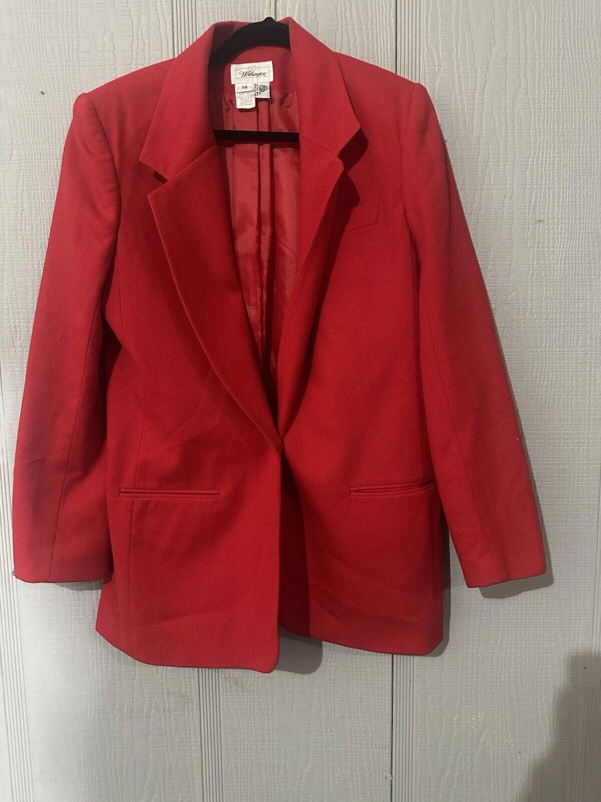Designer Women's Vintage Blazer Red Size 14 Worthington Size XL / US 12-14 / IT 48-50 - 1 Thumbnail