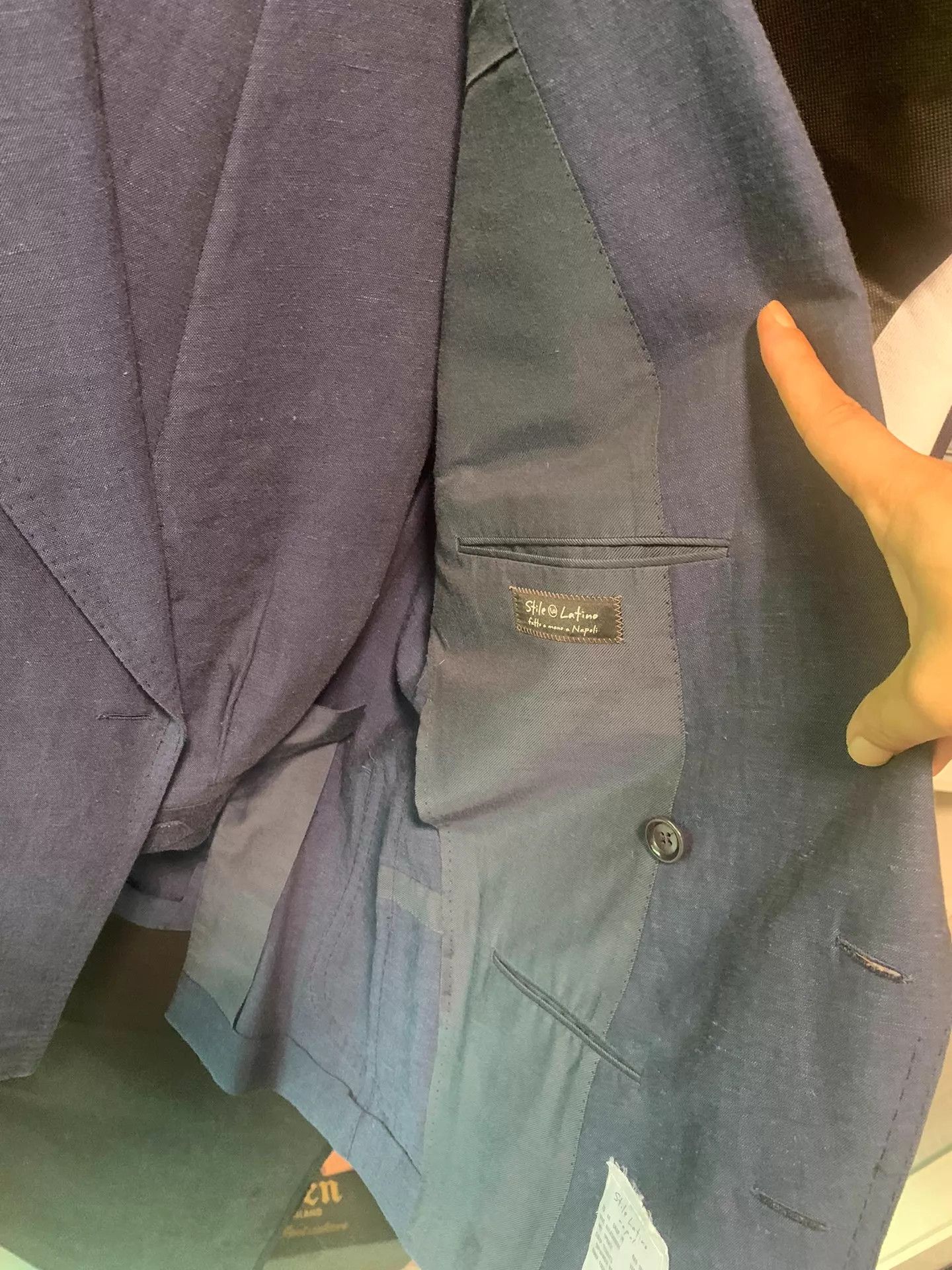 Stile Latino stile latino Napoli suit 46 56/44 Wool Linen Casual Mint Size 46R - 3 Thumbnail