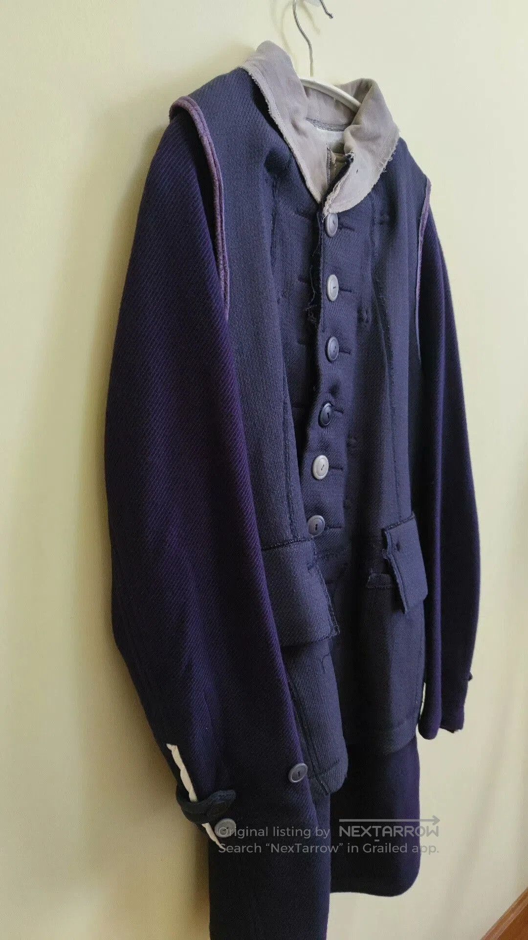 Takahiromiyashita The Soloist. The Soloist Deconstructed Wool Silk Coat. Size US S / EU 44-46 / 1 - 4 Thumbnail